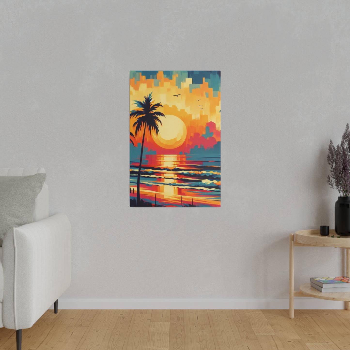 6284F - Miami Beach Sunset Painting Print | Miami | Beach | Sunset | Poster | Home Decor | Wall Art | Canvas