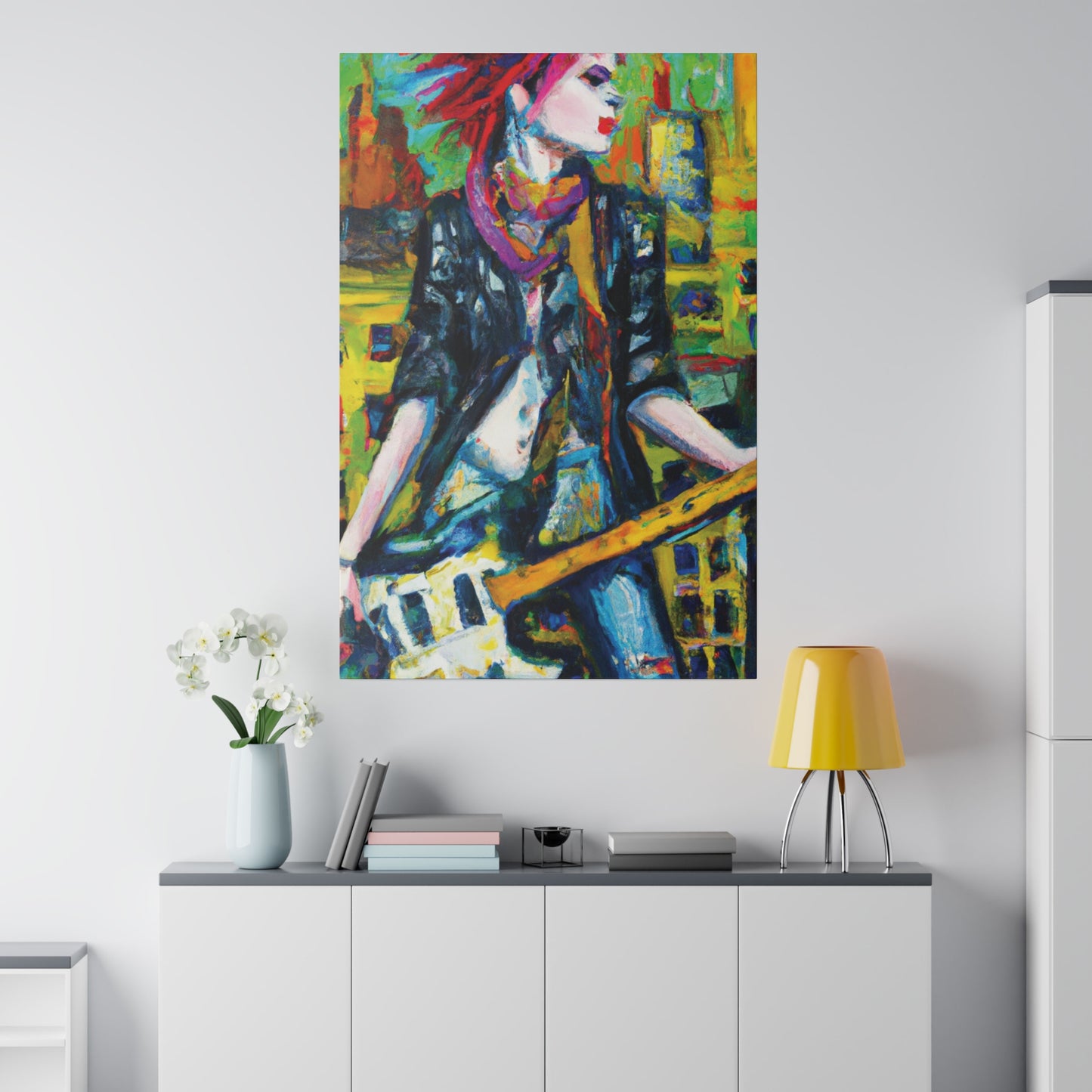 3589A - Rockstar Oil Painting Style Print | Poster | Home Decor | Wall Art | Music Art | Canvas