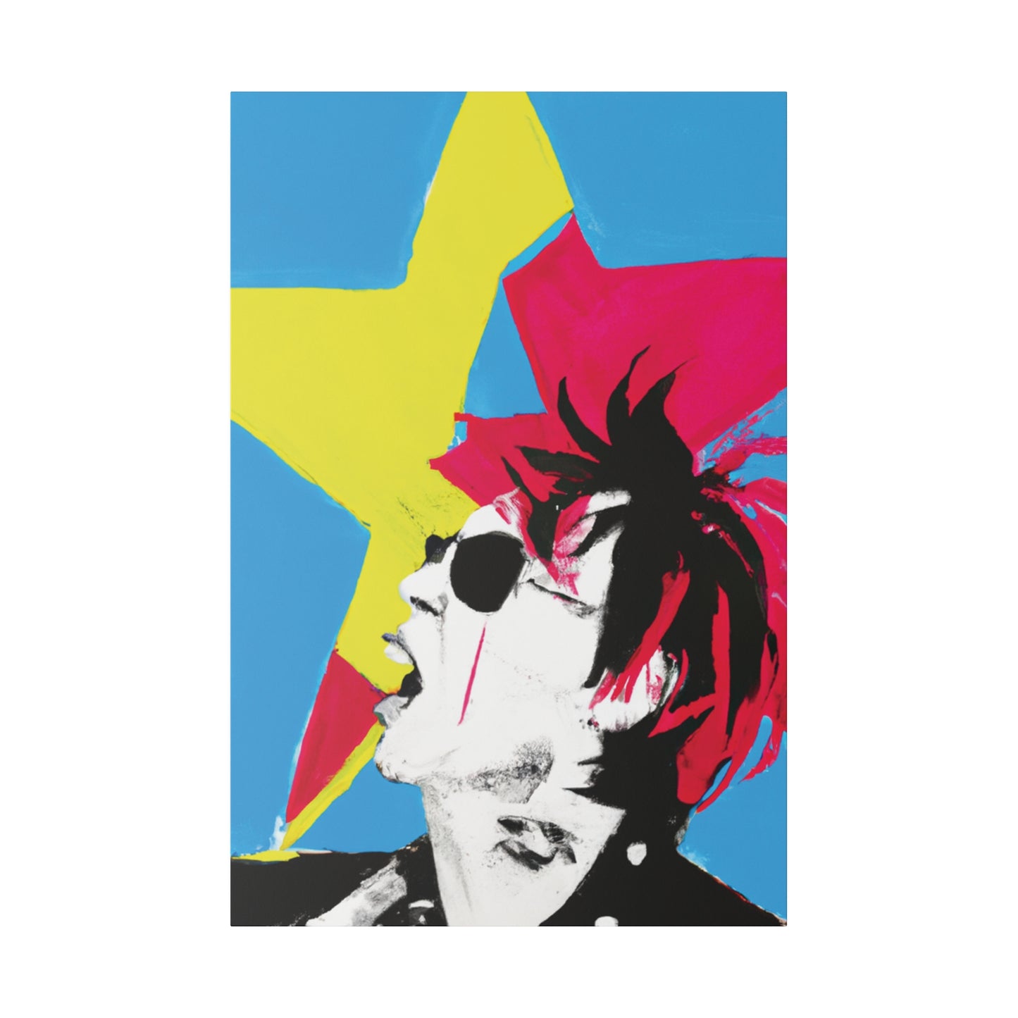 7179X - Rockstar Painting Print | Face | Abstract | Poster | Home Decor | Wall Art | Music Art | Canvas
