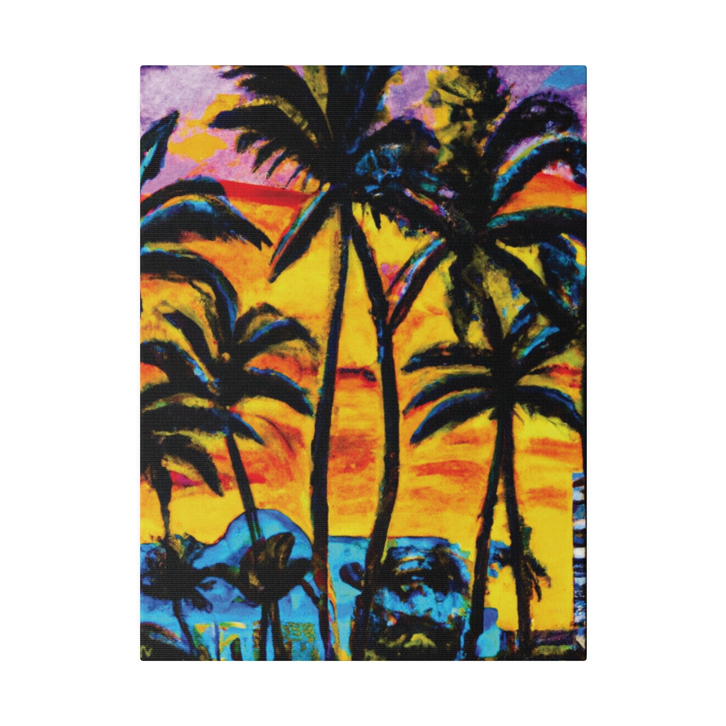 5378U - Miami Beach Sunset Painting Print | Miami | Beach | Sunset | Poster | Home Decor | Wall Art | Canvas