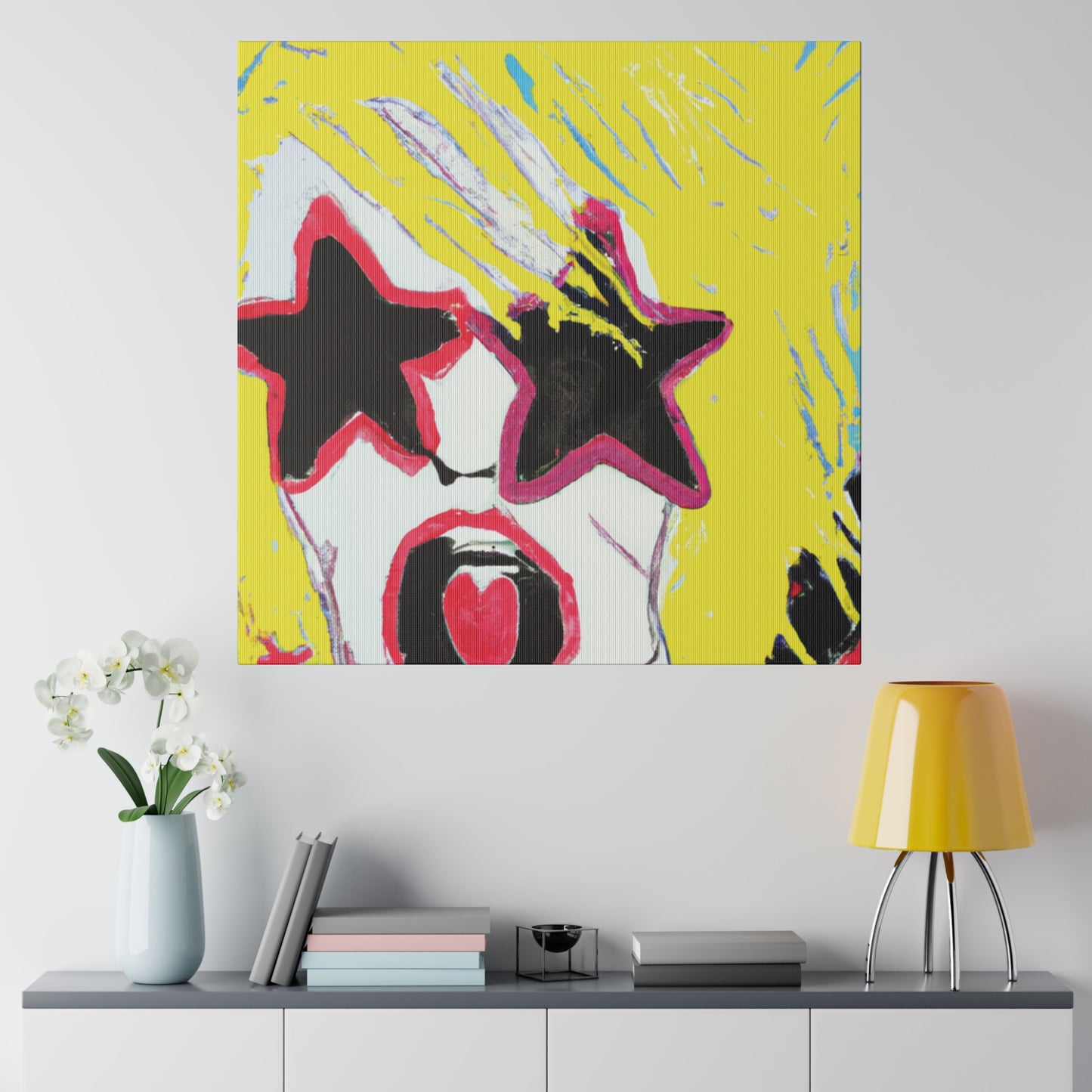 6256G - Rockstar Painting Print | Face | Abstract | Poster | Home Decor | Wall Art | Music Art | Canvas