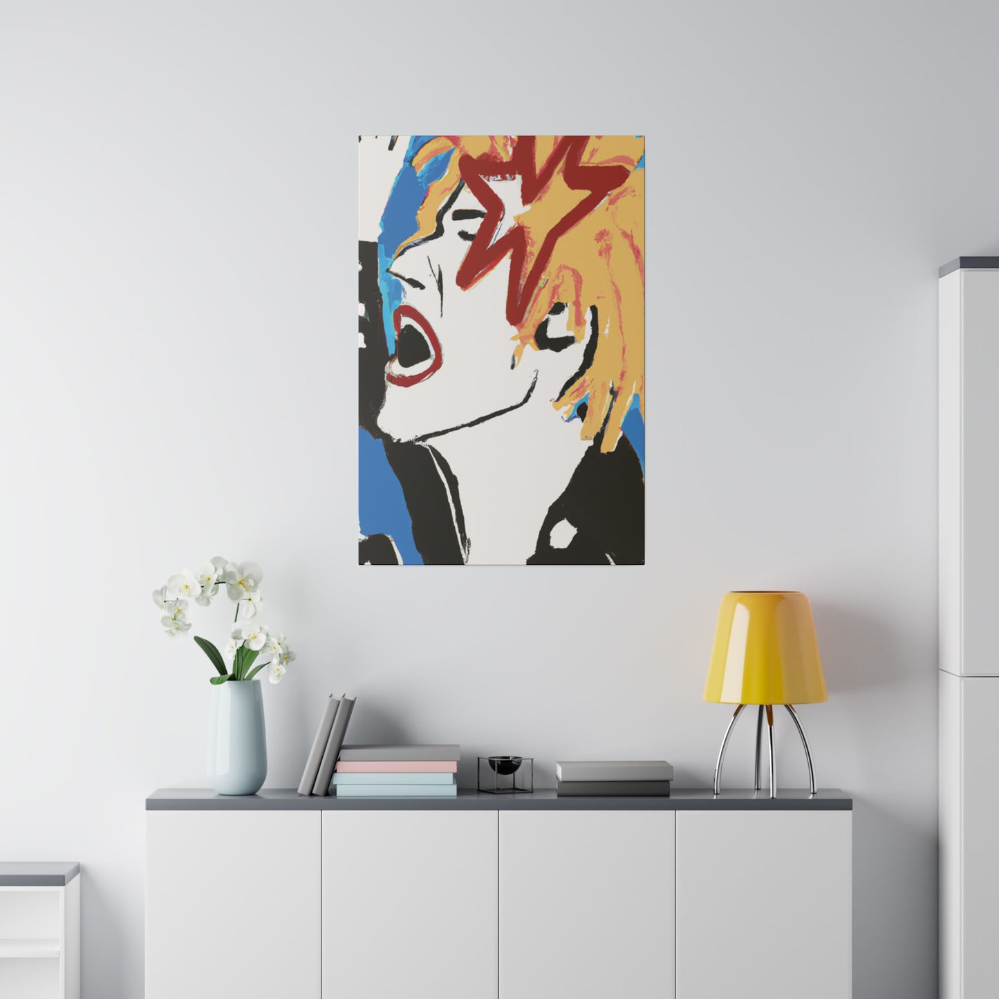 7453V - Rockstar Painting Print | Face | Abstract | Poster | Home Decor | Wall Art | Music Art | Canvas