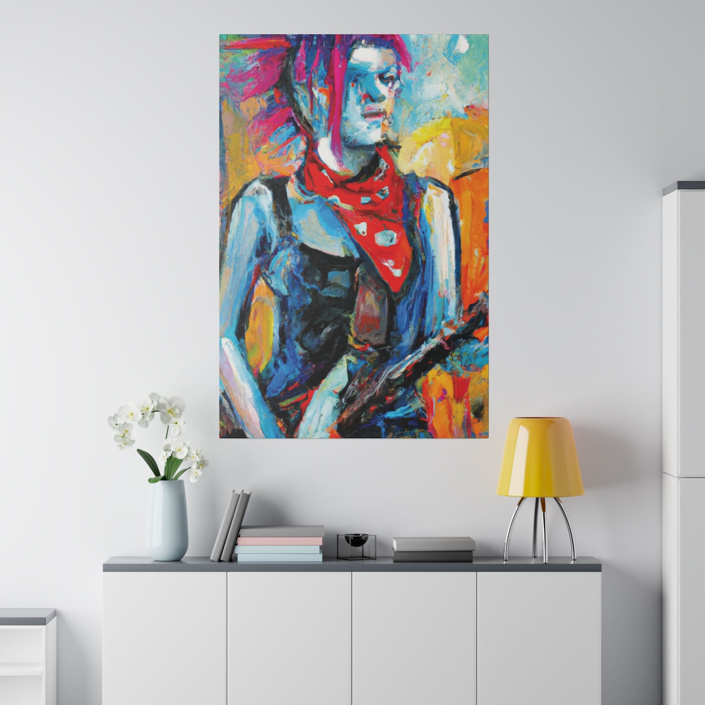 7372P - Rockstar Oil Painting Style Print | Poster | Home Decor | Wall Art | Music Art | Canvas