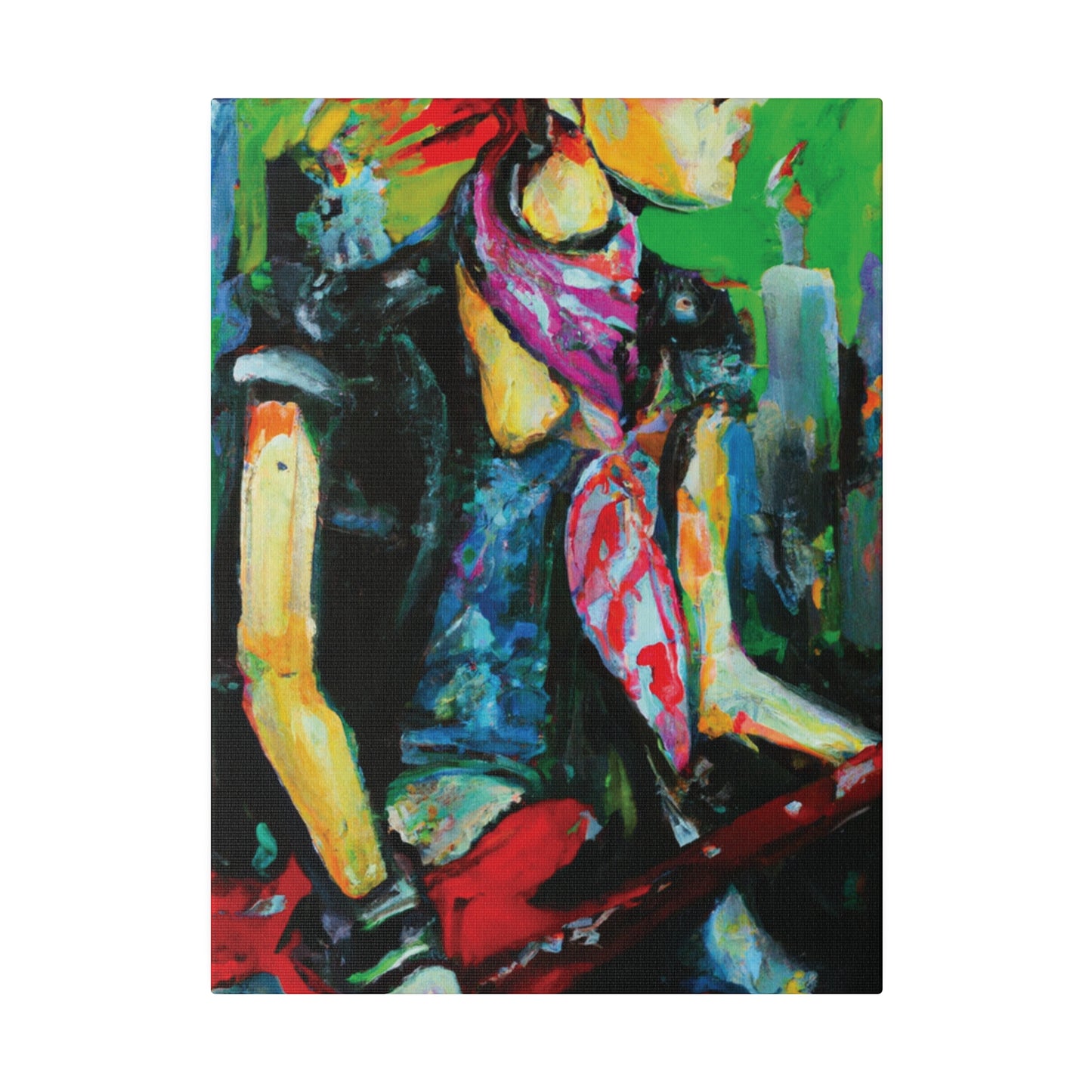 5198V - Rockstar Oil Painting Style Print | Poster | Home Decor | Wall Art | Music Art | Canvas