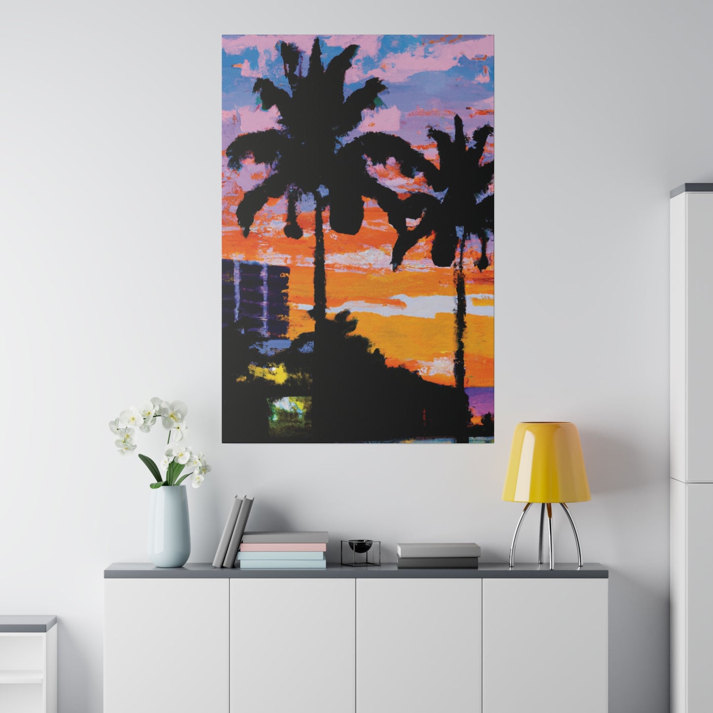 4756G - Miami Beach Sunset Painting Print | Miami | Beach | Sunset | Poster | Home Decor | Wall Art | Canvas