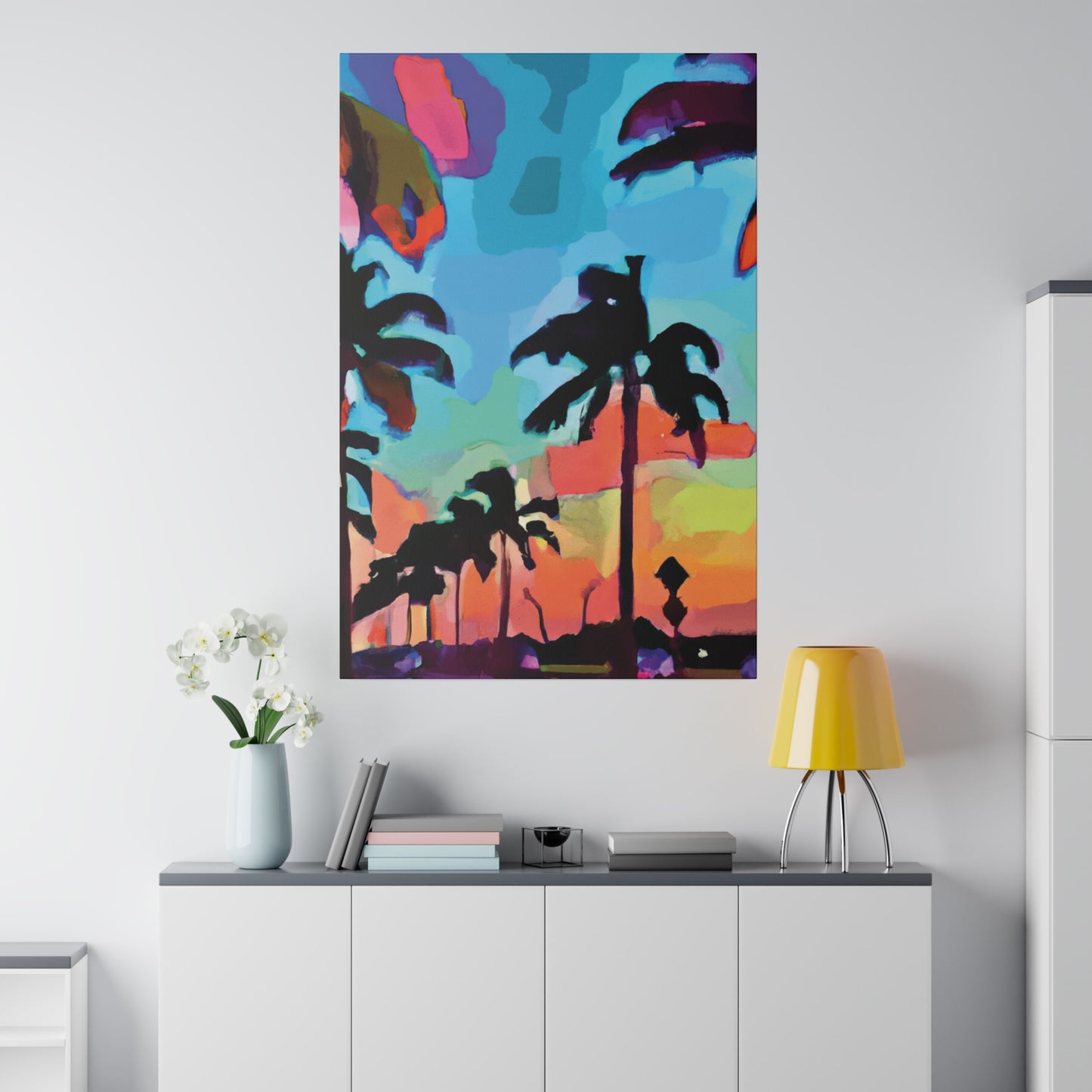 7439V - Miami Beach Sunset Painting Print | Miami | Beach | Sunset | Poster | Home Decor | Wall Art | Canvas