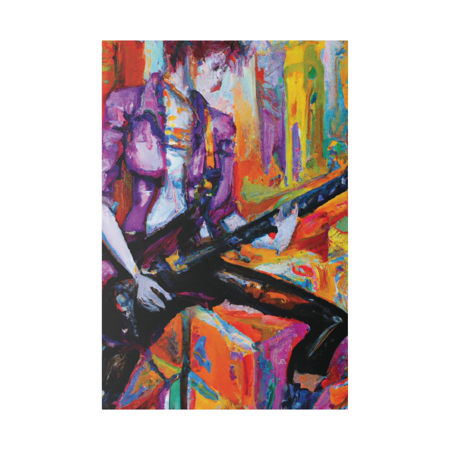477F - Rockstar Oil Painting Style Print | Poster | Home Decor | Wall Art | Music Art | Canvas