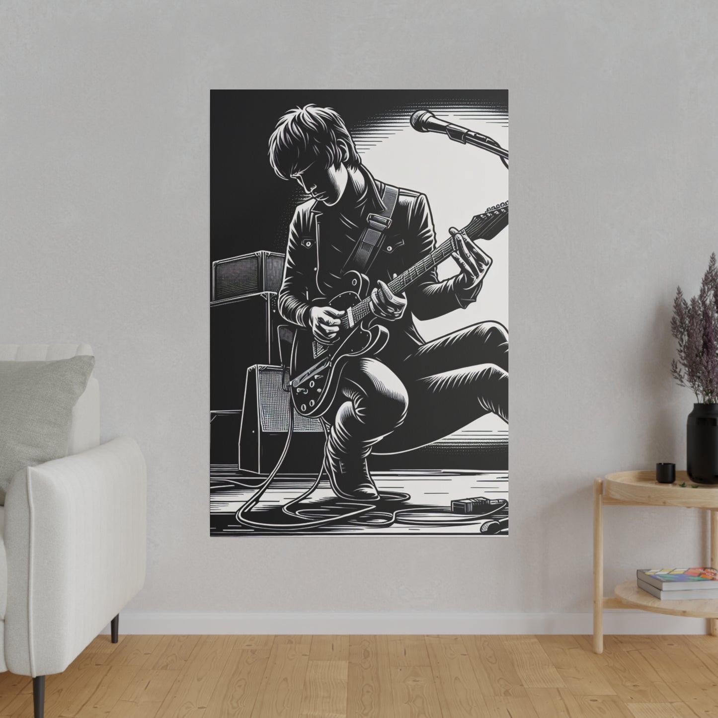 2456K - music art work, rockstar gifts, musician gift ideas, guitar art work, guitar artwork, guitar wall art canvas, playing guitar, decor