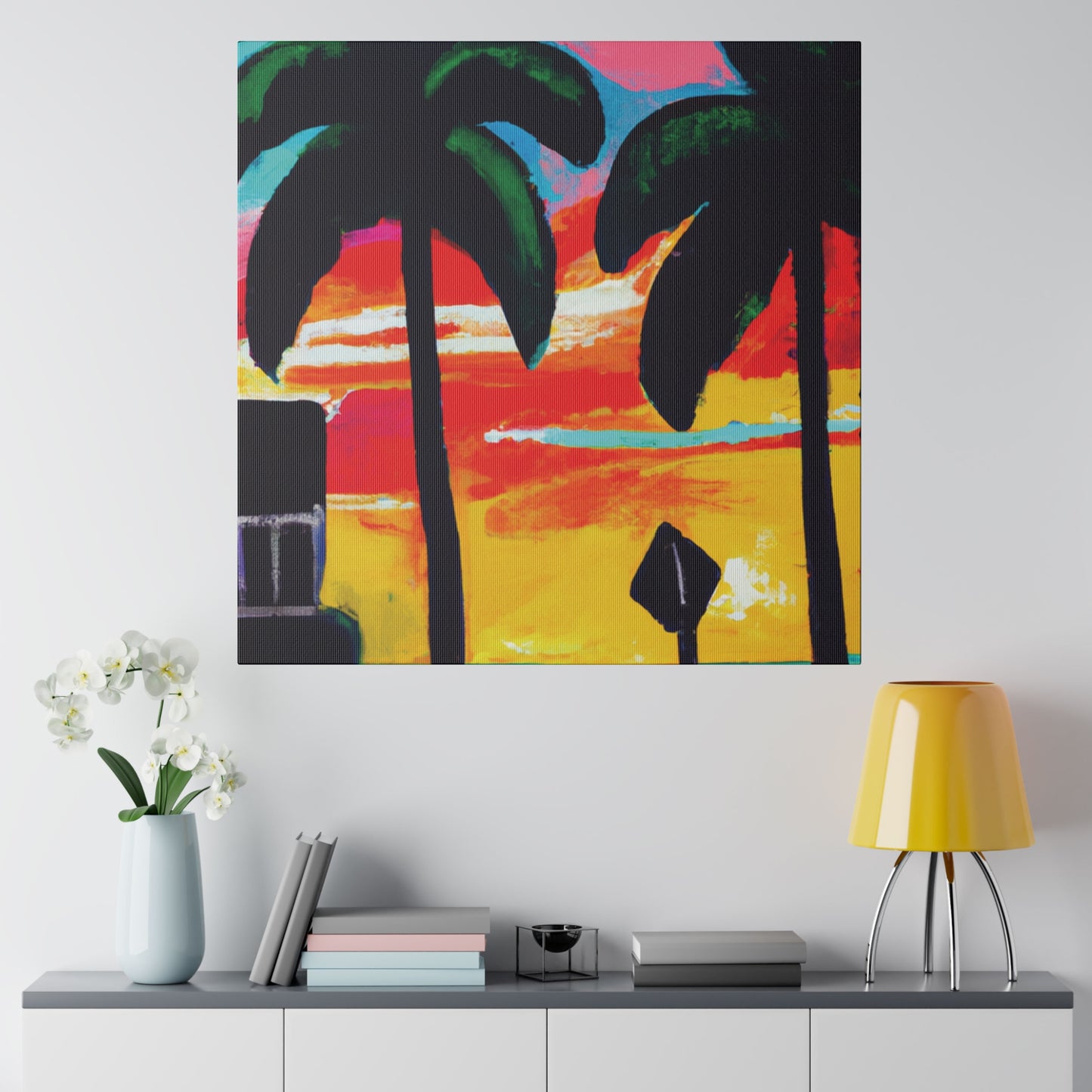 9346Y - Miami Beach Sunset Painting Print | Miami | Beach | Sunset | Poster | Home Decor | Wall Art | Canvas