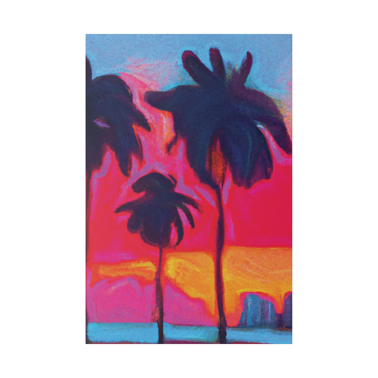 4879H - Miami Beach Sunset Painting Print | Miami | Beach | Sunset | Poster | Home Decor | Wall Art | Canvas