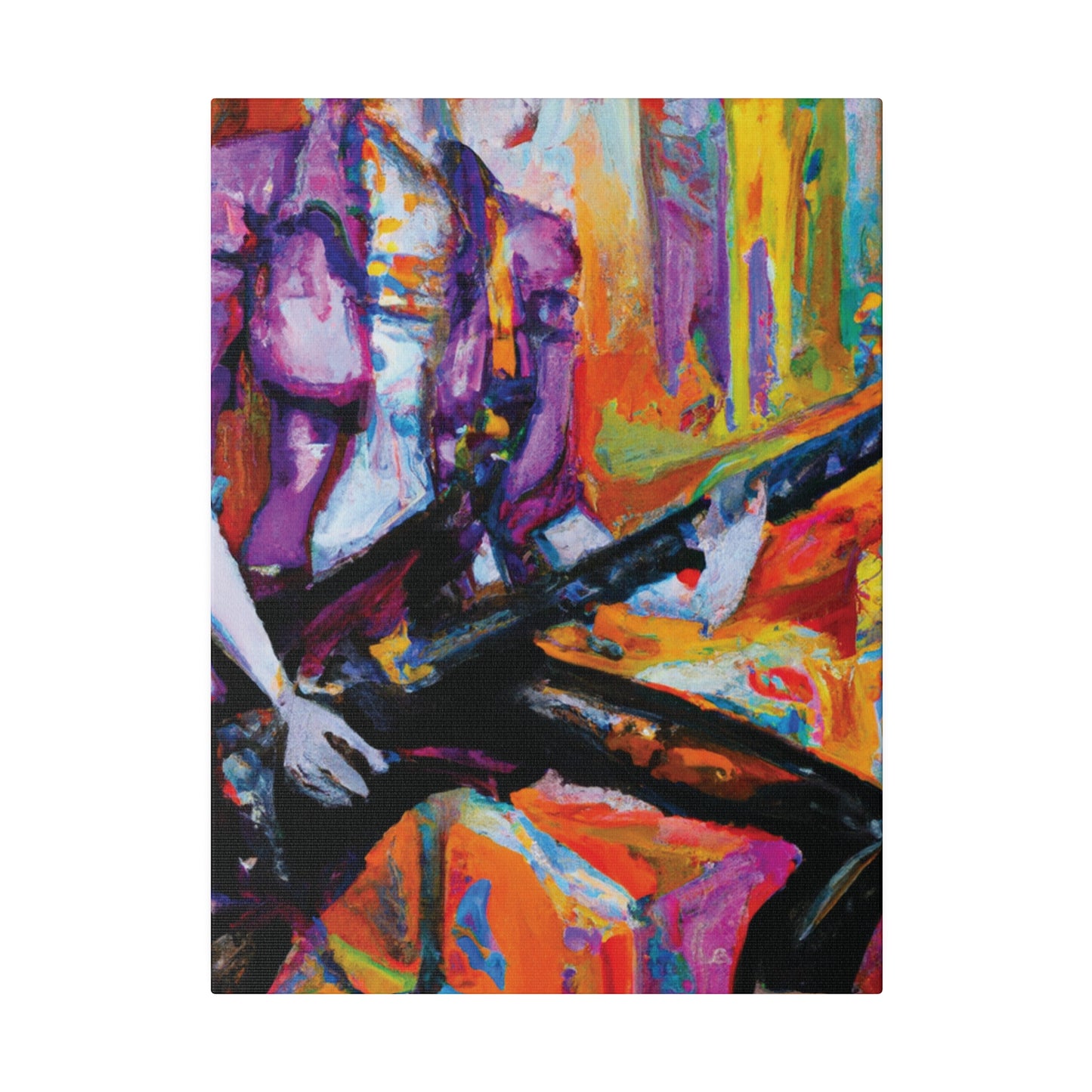 477F - Rockstar Oil Painting Style Print | Poster | Home Decor | Wall Art | Music Art | Canvas