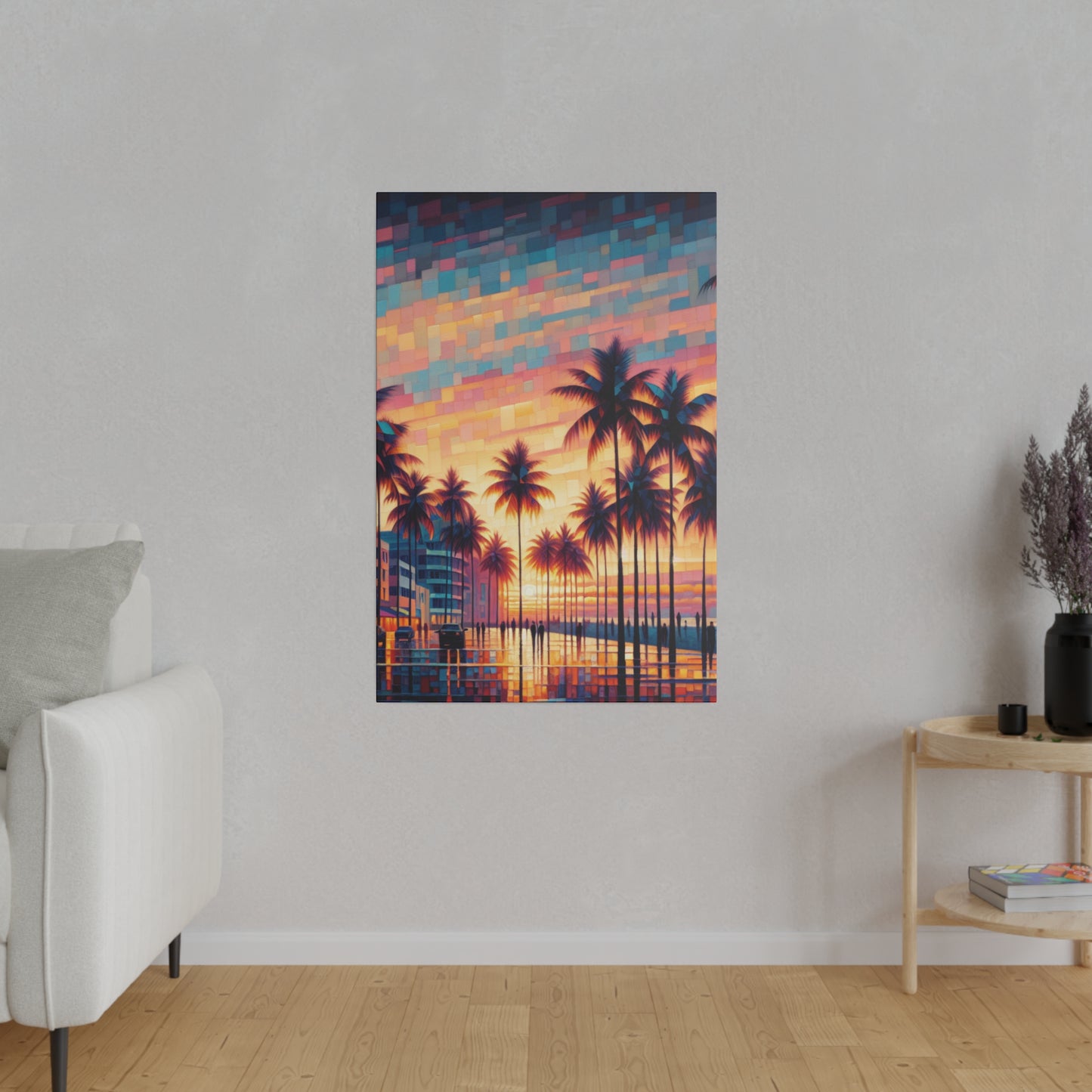 8263Z - miami beach art, sunset background, ocean art work, beach art work, sunset designs, miami beach painting, miami beach print