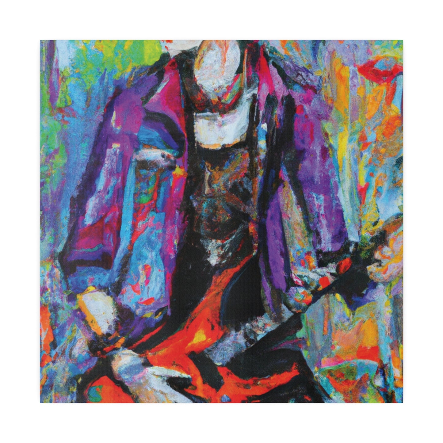 3123Q - Rockstar Oil Painting Style Print | Poster | Home Decor | Wall Art | Music Art | Canvas