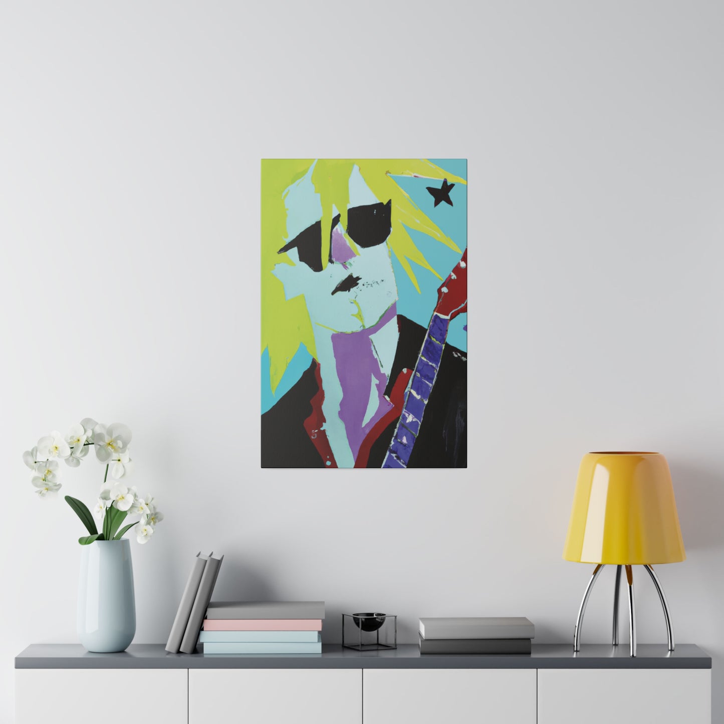 8267F - Rockstar Painting Print | Face | Abstract | Poster | Home Decor | Wall Art | Music Art | Canvas