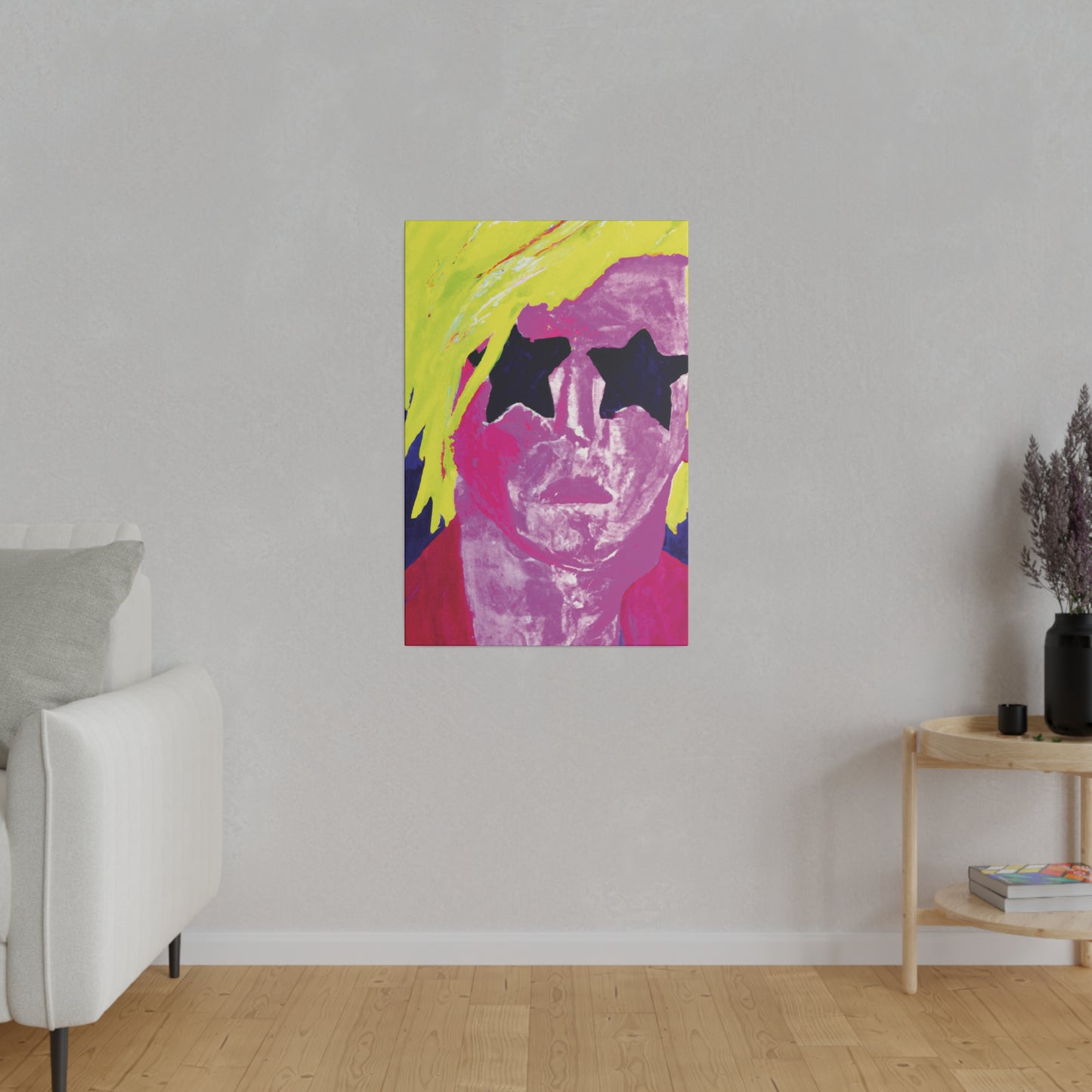 7563W - Rockstar Painting Print | Face | Abstract | Poster | Home Decor | Wall Art | Music Art | Canvas