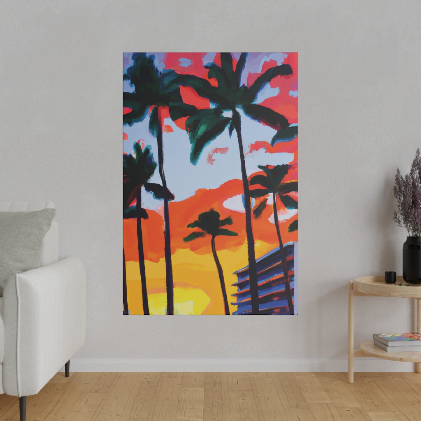 2741Q - Miami Beach Sunset Painting Print | Miami | Beach | Sunset | Poster | Home Decor | Wall Art | Canvas