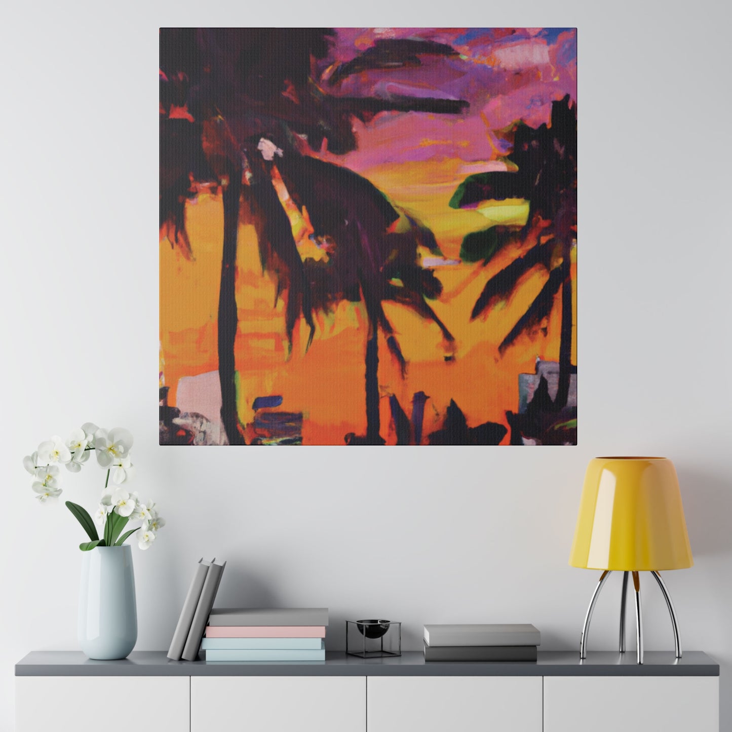 8409A - Miami Beach Sunset Painting Print | Miami | Beach | Sunset | Poster | Home Decor | Wall Art | Canvas