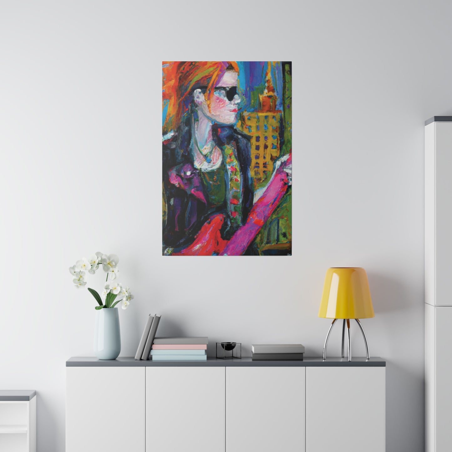 9503W - Rockstar Oil Painting Style Print | Poster | Home Decor | Wall Art | Music Art | Canvas