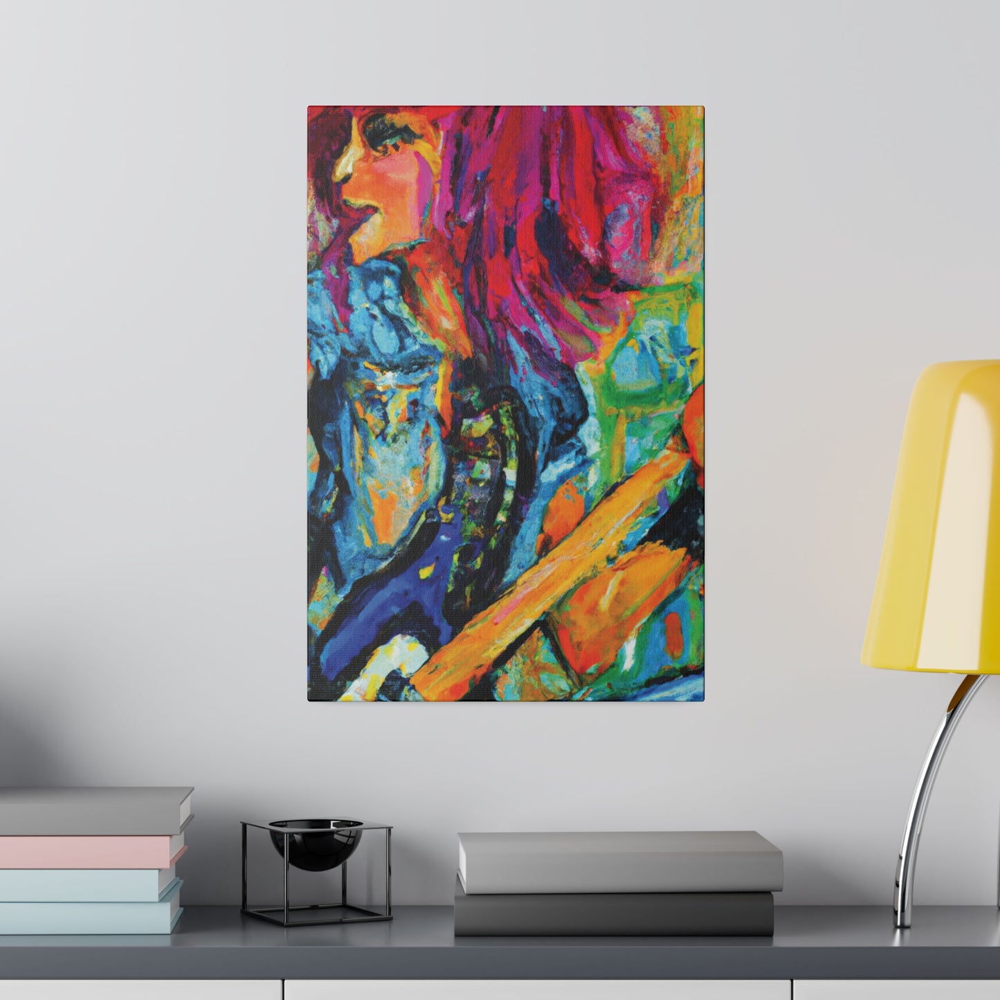 9483V - Rockstar Oil Painting Style Print | Poster | Home Decor | Wall Art | Music Art | Canvas