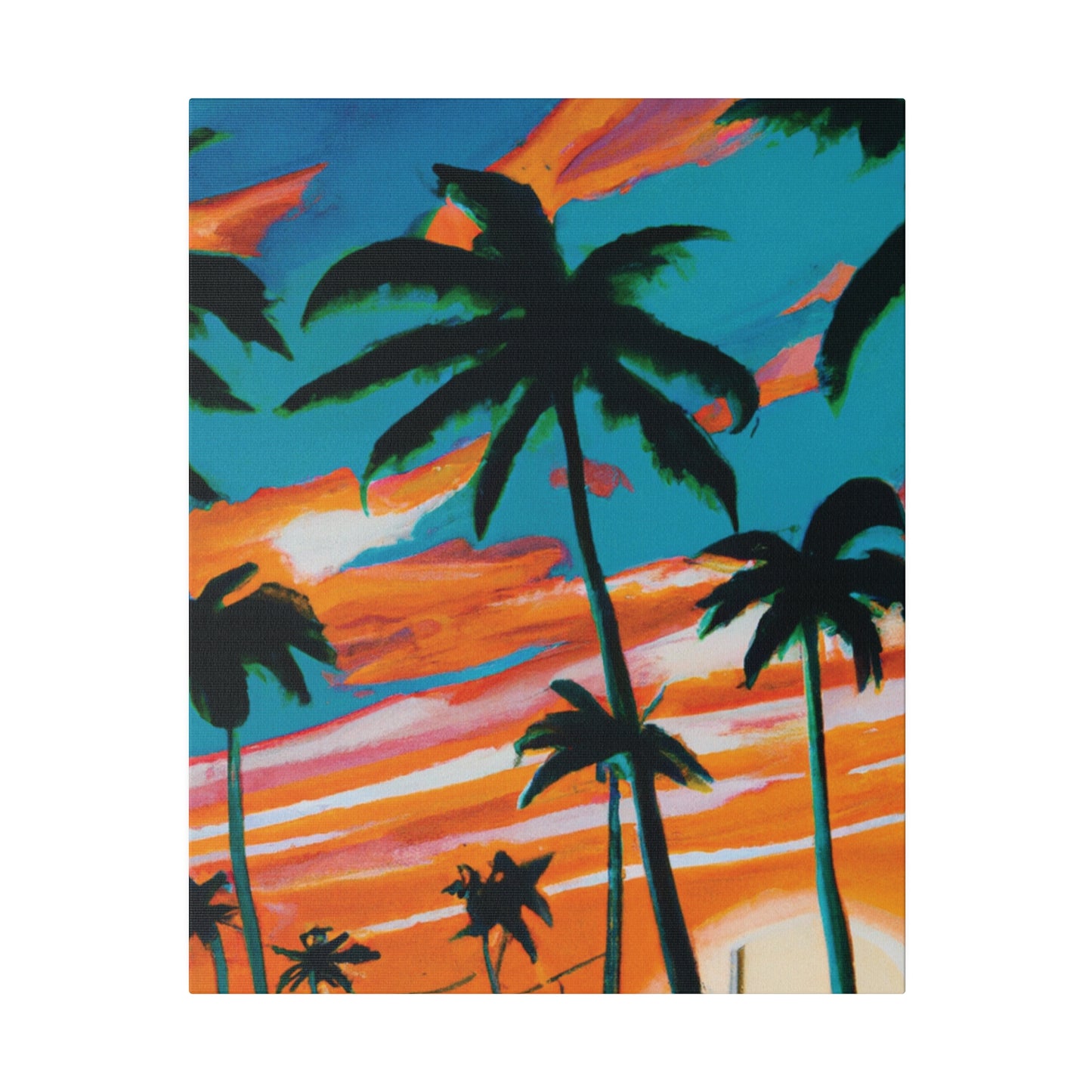 4895G - Miami Beach Sunset Painting Print | Miami | Beach | Sunset | Poster | Home Decor | Wall Art | Canvas