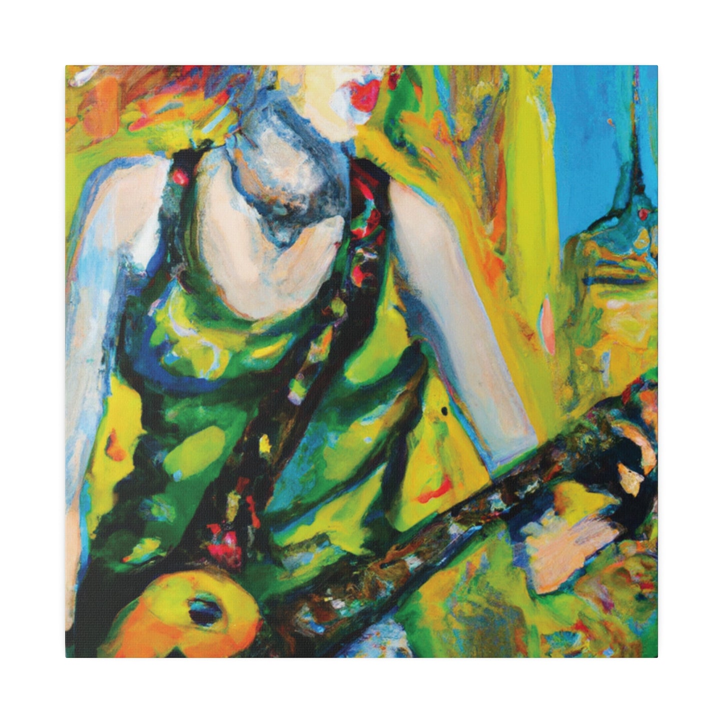 4713C - Rockstar Oil Painting Style Print | Poster | Home Decor | Wall Art | Music Art | Canvas