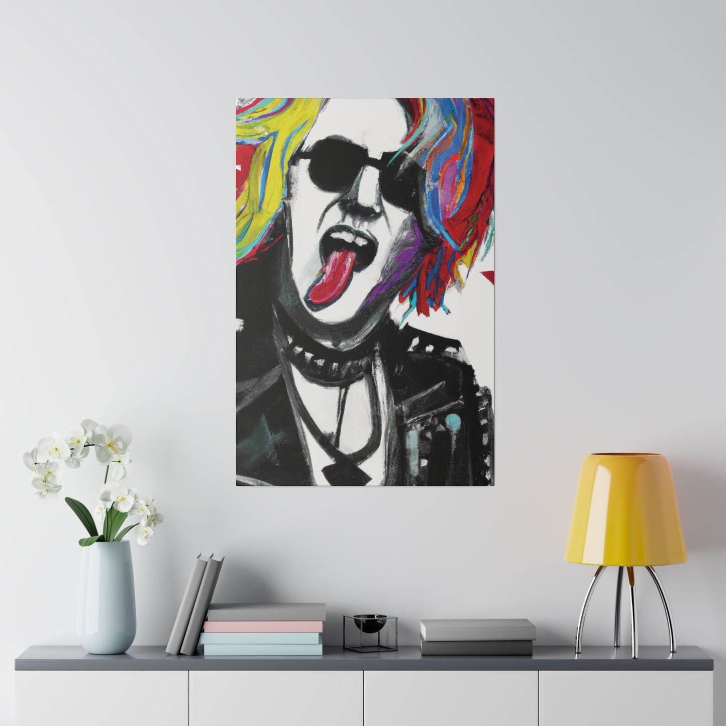 5679K - Rockstar Painting Print | Face | Abstract | Poster | Home Decor | Wall Art | Music Art | Canvas