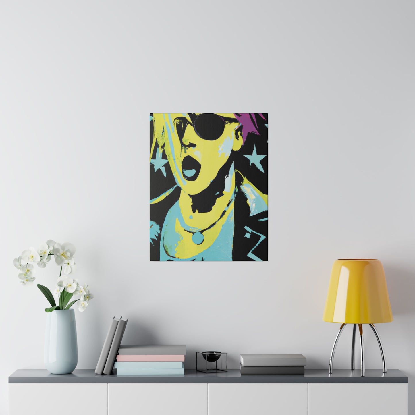 432K - Rockstar Painting Print | Face | Abstract | Poster | Home Decor | Wall Art | Music Art | Canvas