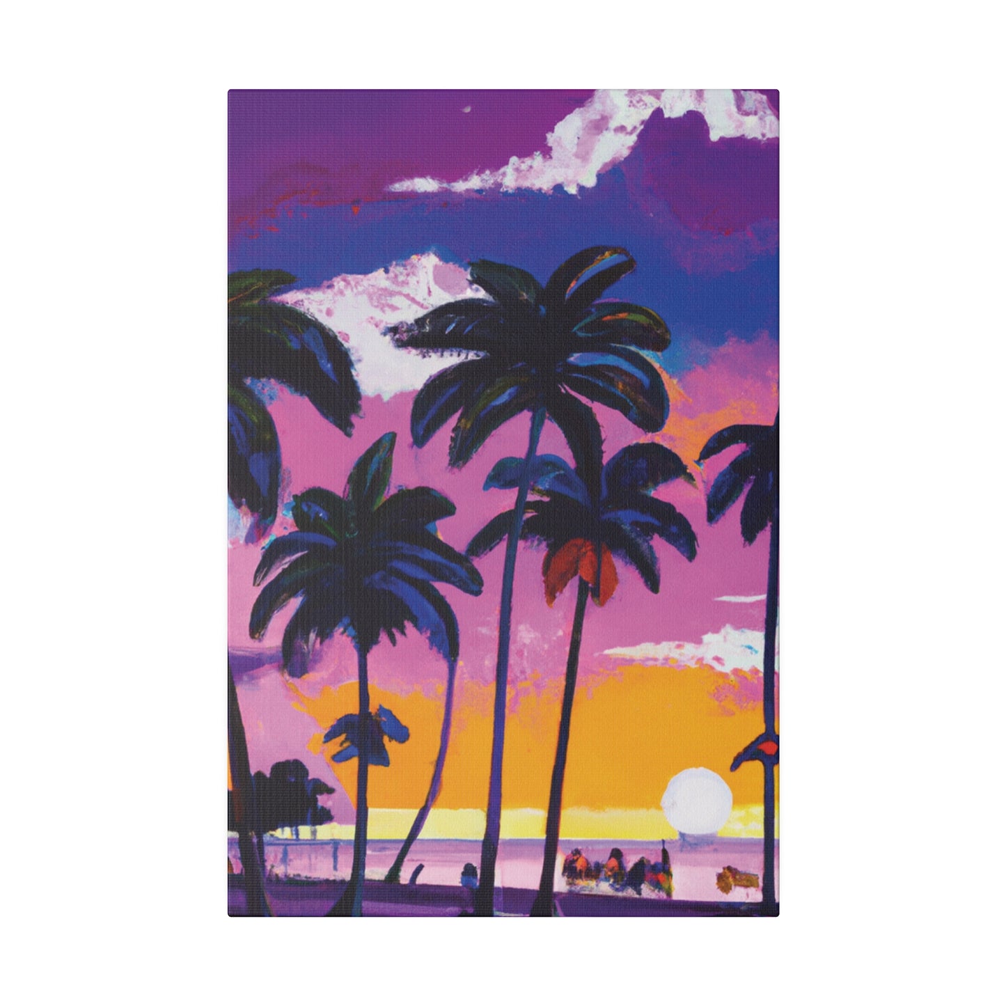 3714A - Miami Beach Sunset Painting Print | Miami | Beach | Sunset | Poster | Home Decor | Wall Art | Canvas