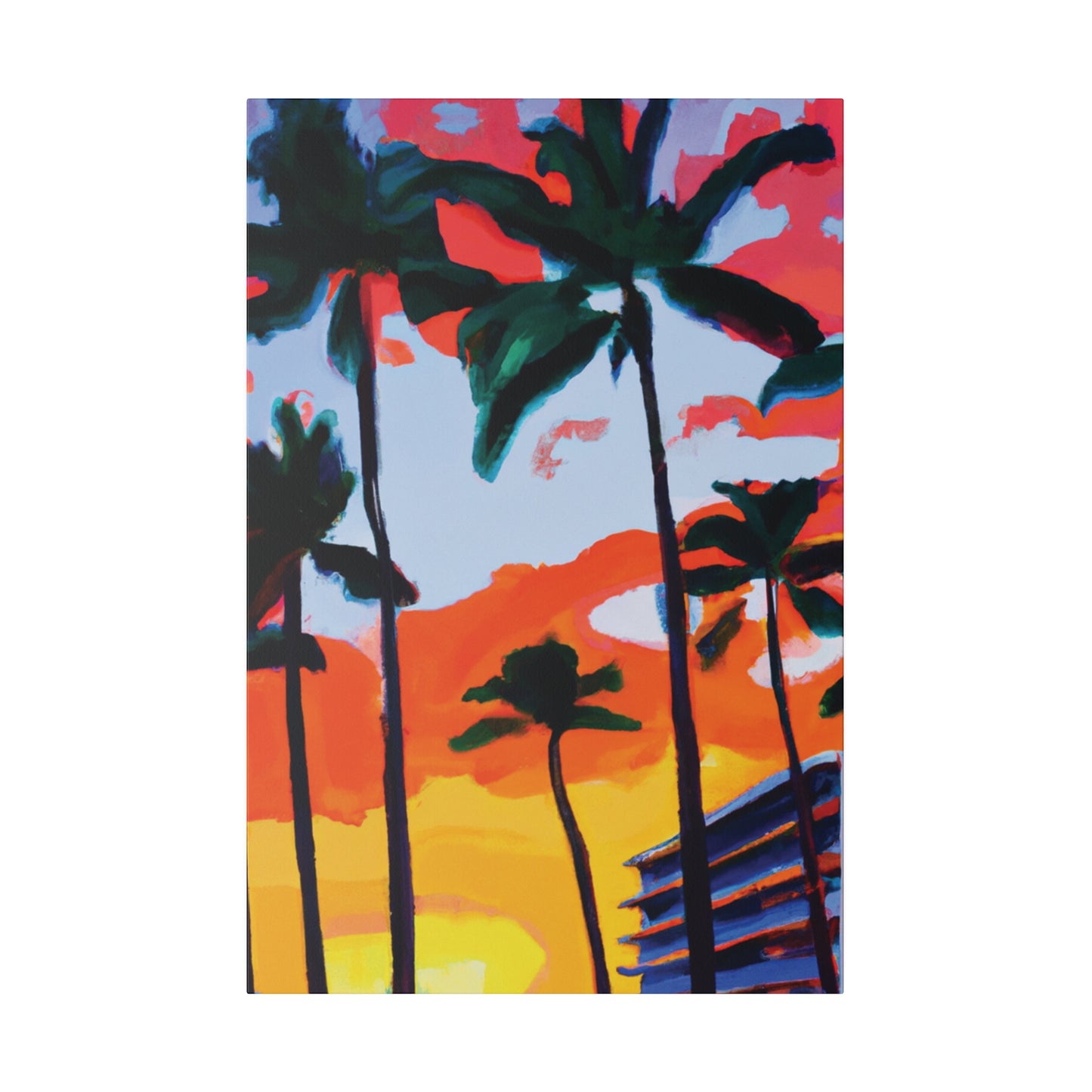 2741Q - Miami Beach Sunset Painting Print | Miami | Beach | Sunset | Poster | Home Decor | Wall Art | Canvas