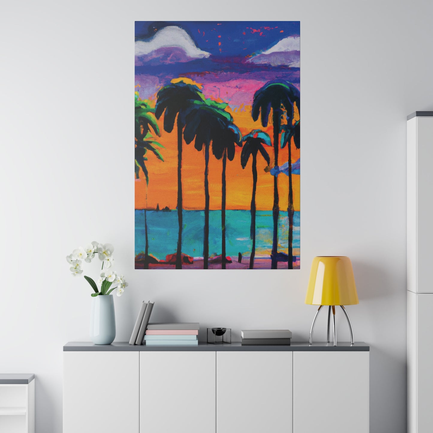 9331M - Miami Beach Sunset Painting Print | Miami | Beach | Sunset | Poster | Home Decor | Wall Art | Canvas