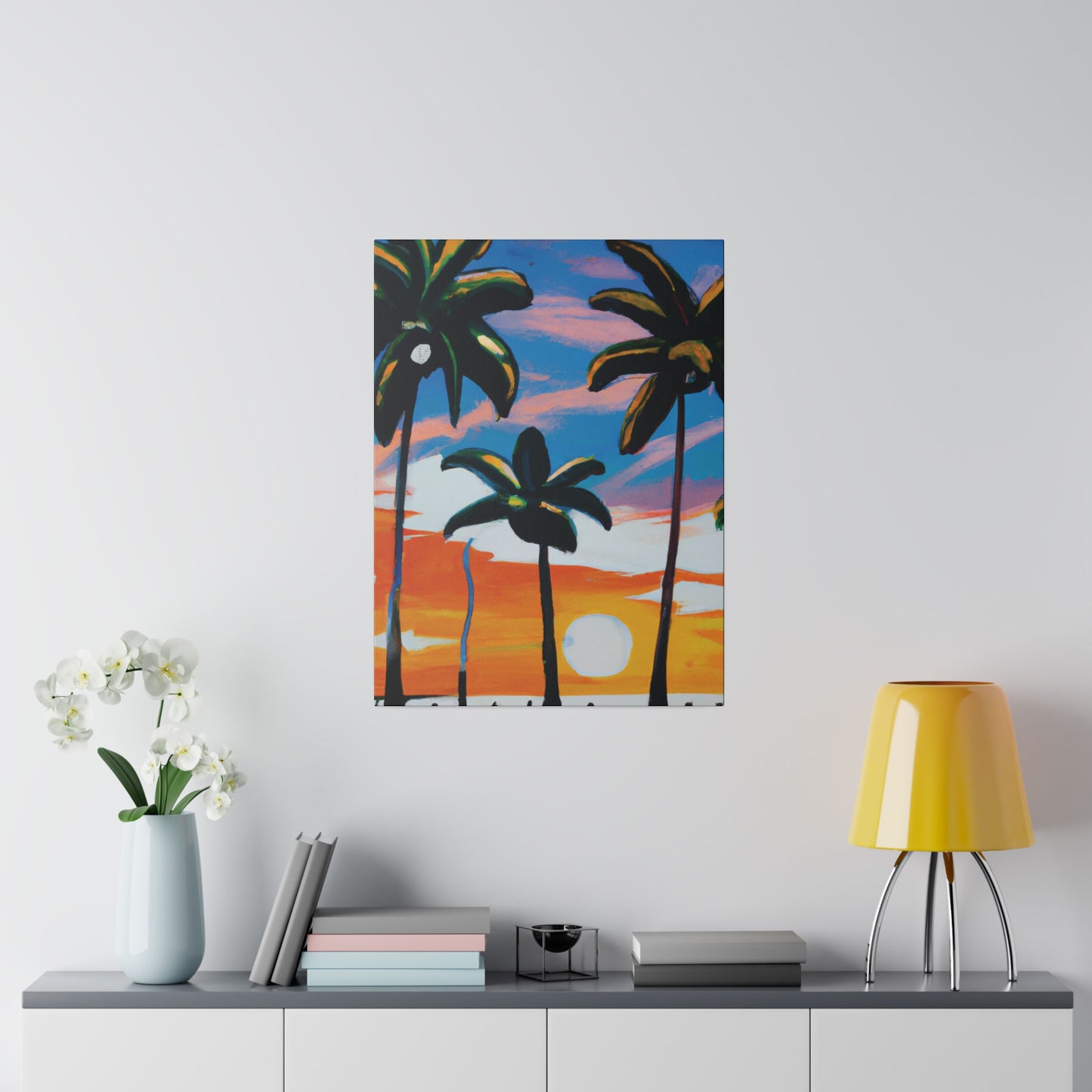 7745G - Miami Beach Sunset Painting Print | Miami | Beach | Sunset | Poster | Home Decor | Wall Art | Canvas