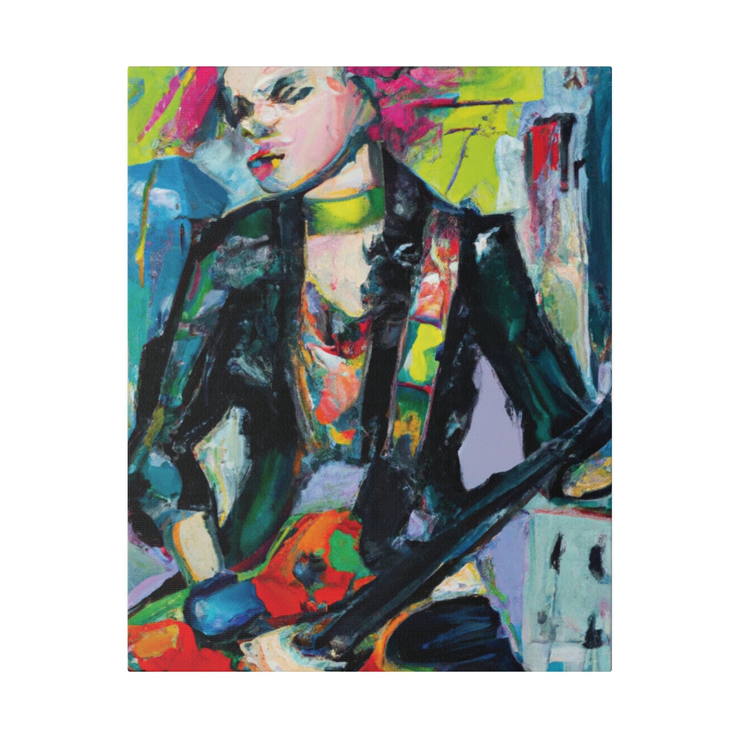 7258Y - Rockstar Oil Painting Style Print | Poster | Home Decor | Wall Art | Music Art | Canvas