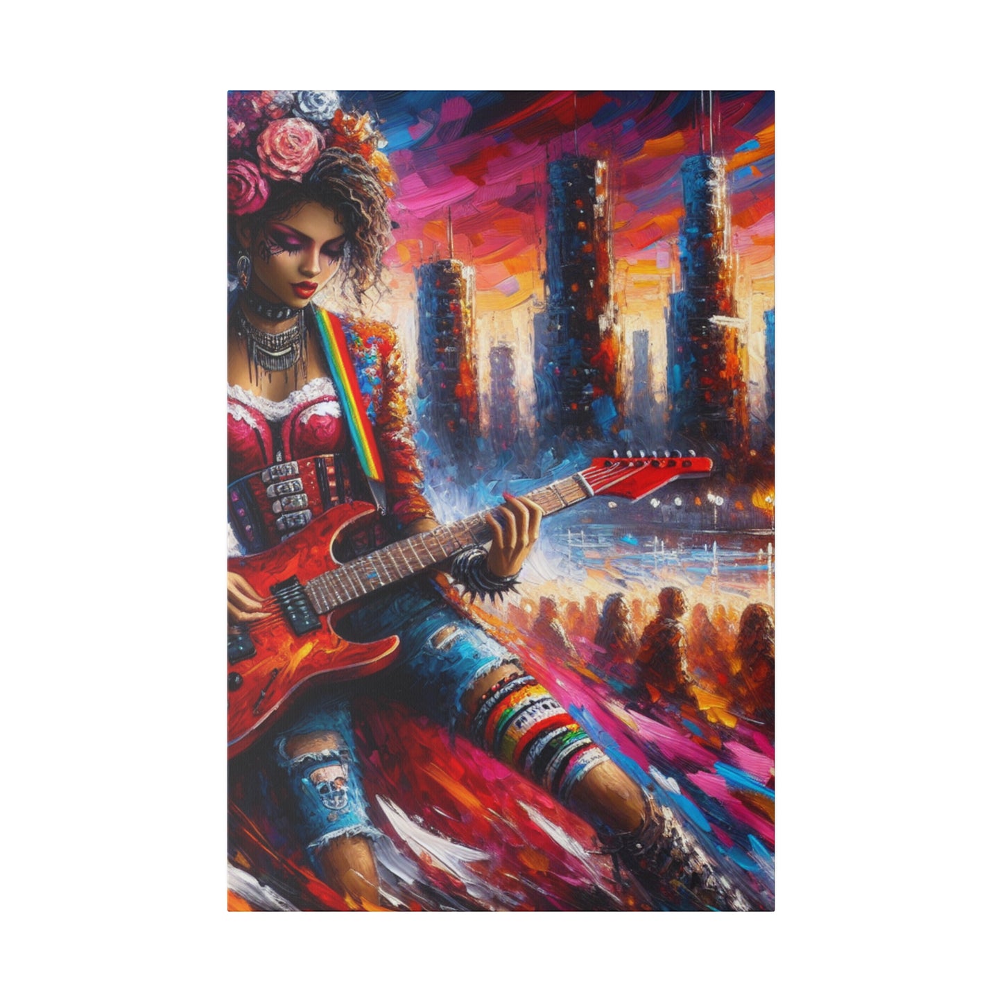 6794Z - Rockstar Oil Painting Style Print | Poster | Home Decor | Wall Art | Music Art | Canvas