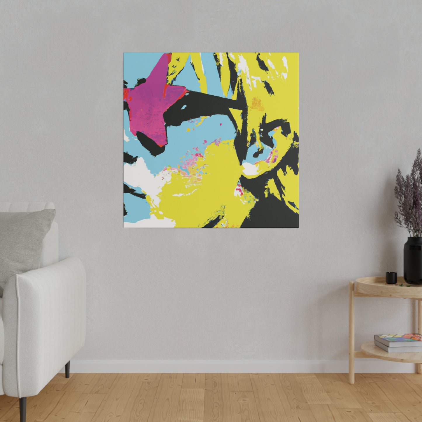 9421U - Rockstar Painting Print | Face | Abstract | Poster | Home Decor | Wall Art | Music Art | Canvas