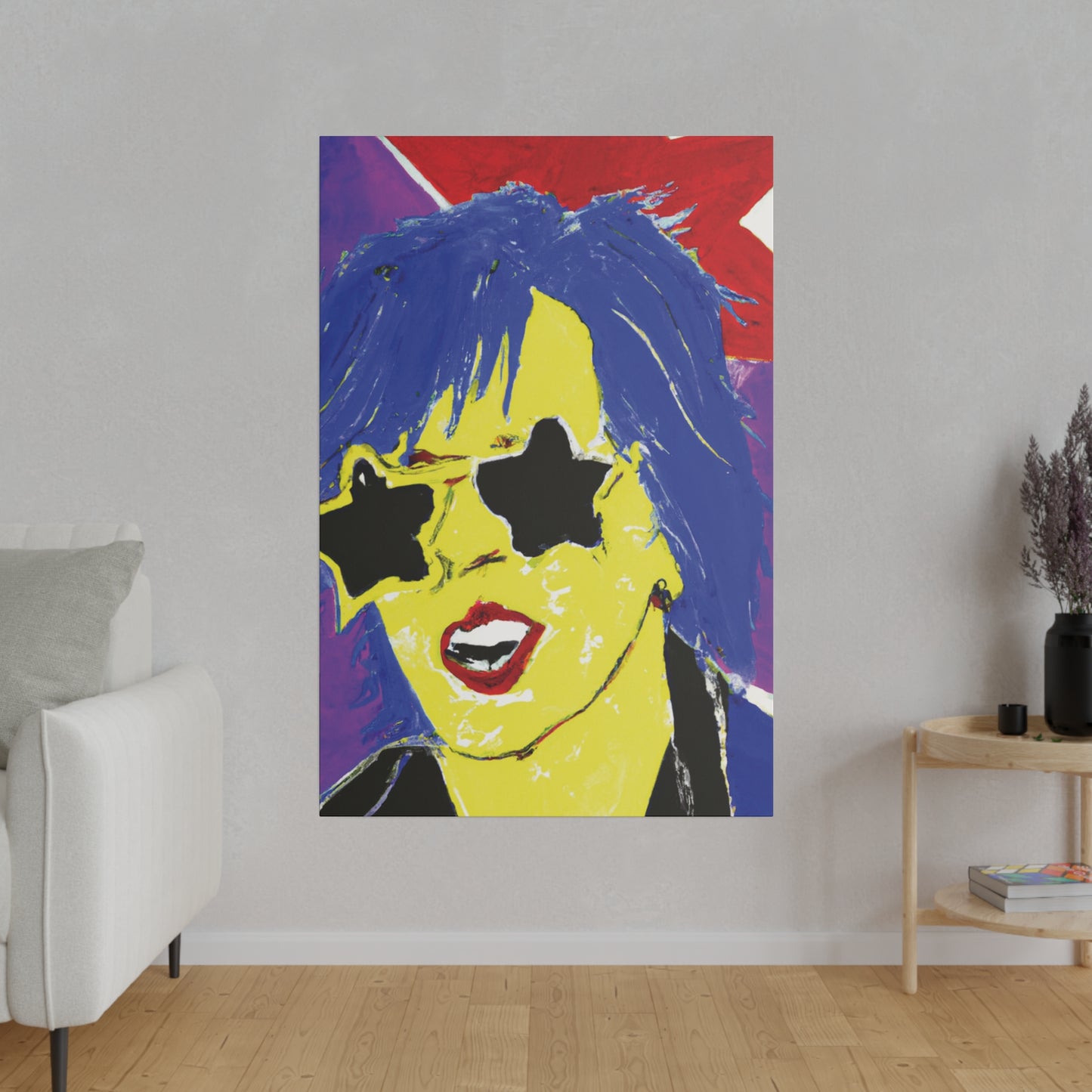 6721Z - Rockstar Painting Print | Face | Abstract | Poster | Home Decor | Wall Art | Music Art | Canvas