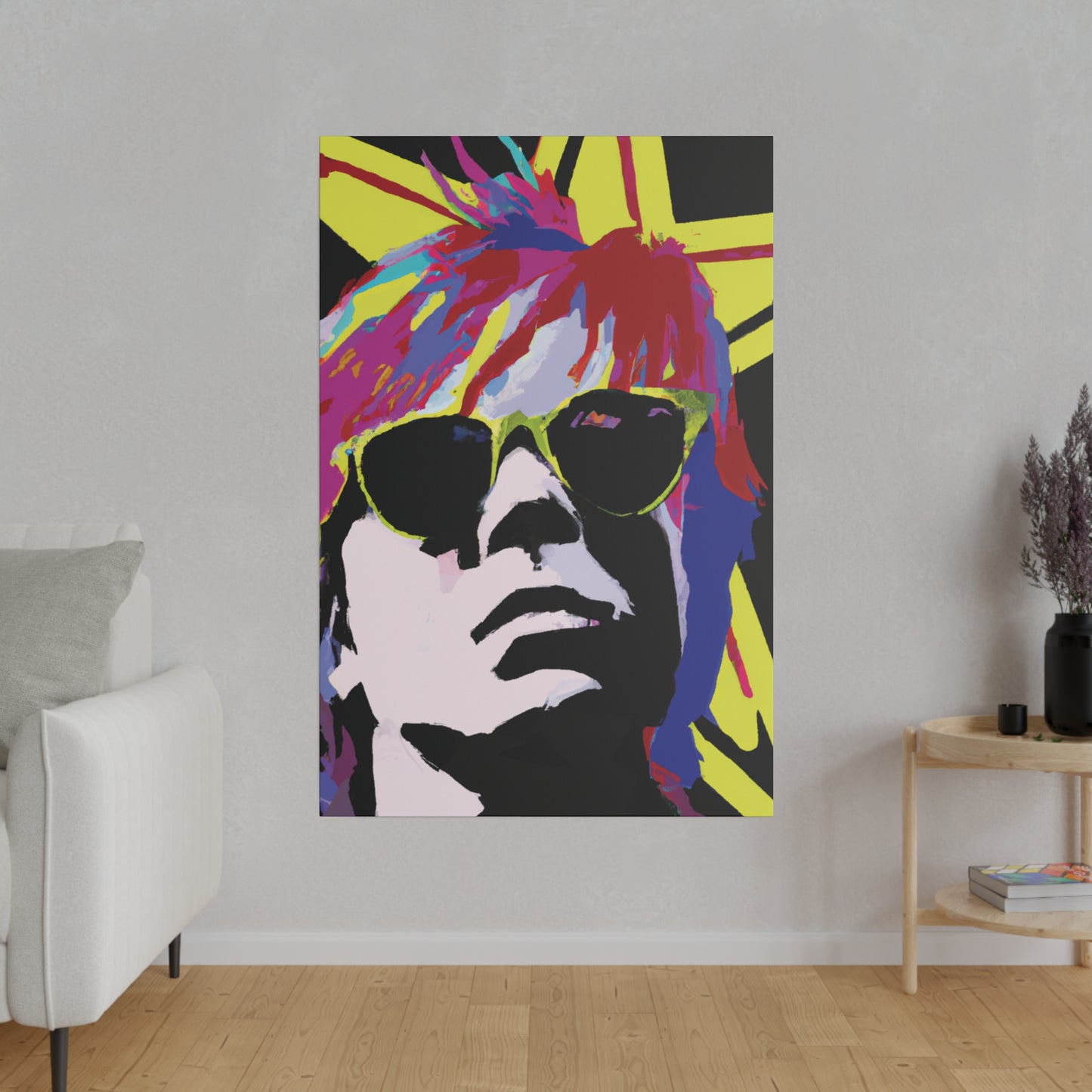 2184J - Rockstar Painting Print | Face | Abstract | Poster | Home Decor | Wall Art | Music Art | Canvas