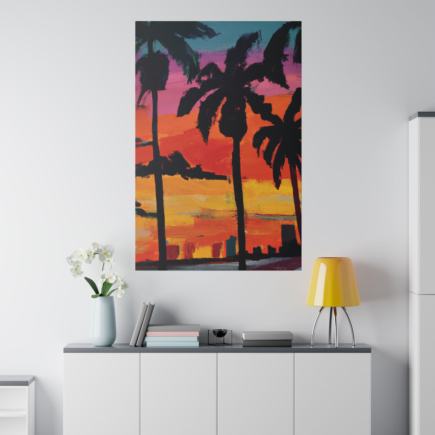 7389S - Miami Beach Sunset Painting Print | Miami | Beach | Sunset | Poster | Home Decor | Wall Art | Canvas