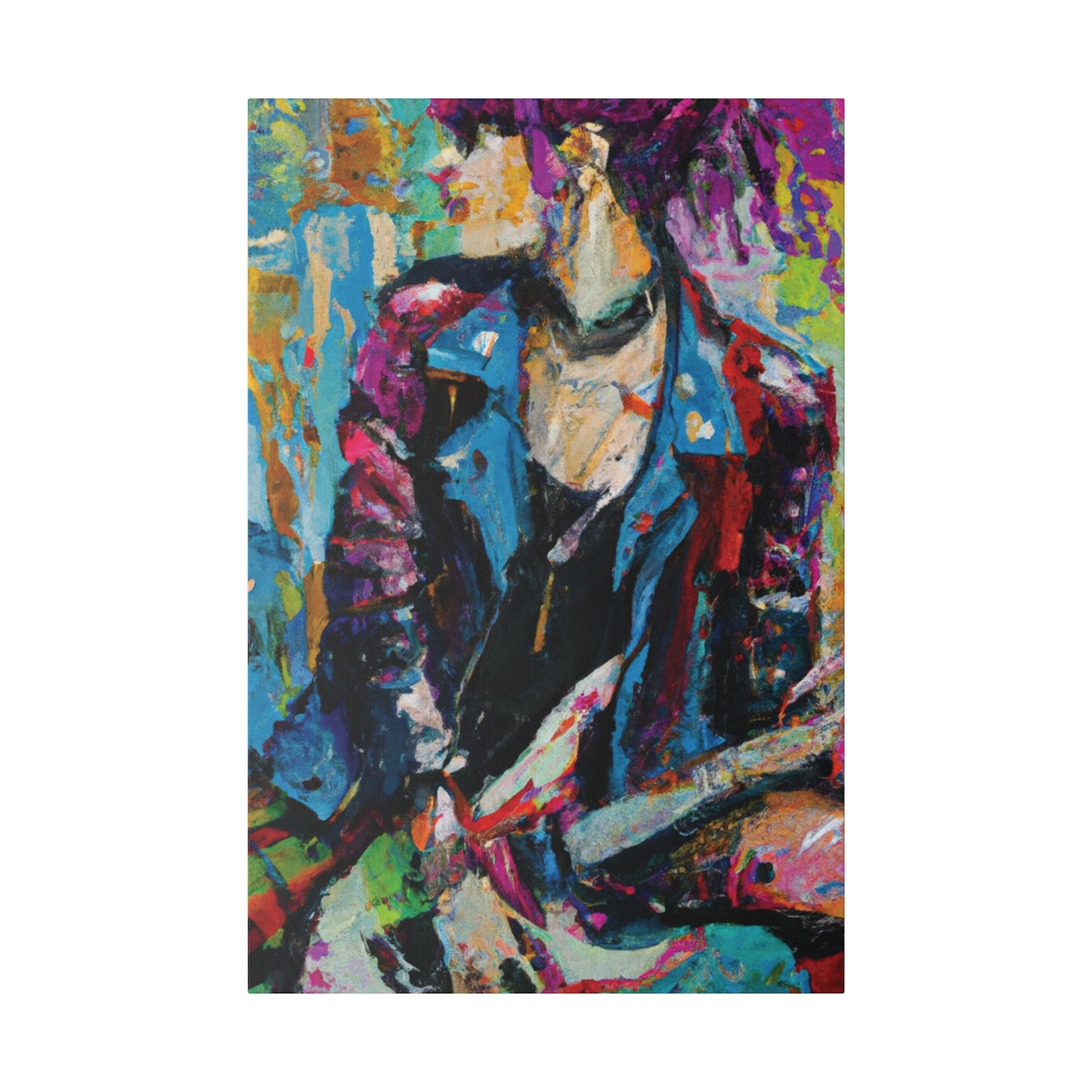 9653F - Rockstar Oil Painting Style Print | Poster | Home Decor | Wall Art | Music Art | Canvas