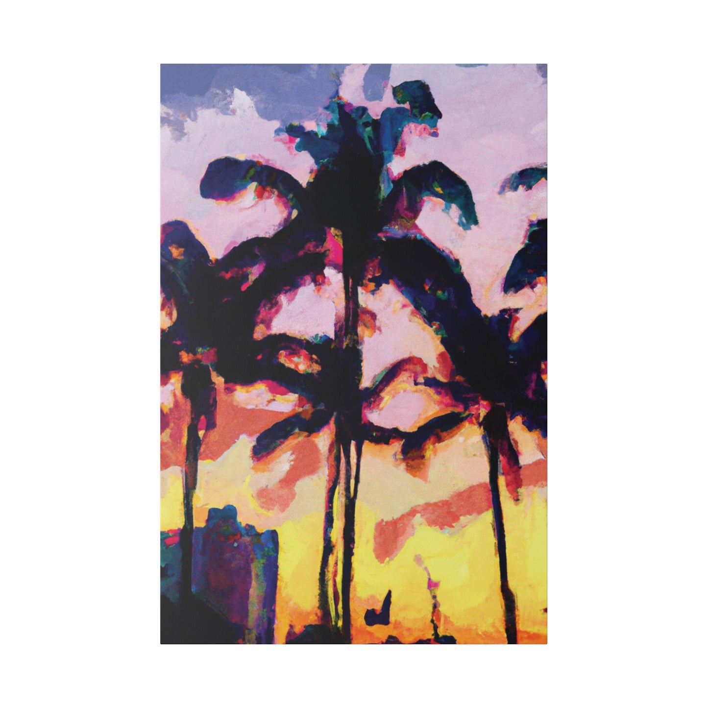 3398S - Miami Beach Sunset Painting Print | Miami | Beach | Sunset | Poster | Home Decor | Wall Art | Canvas