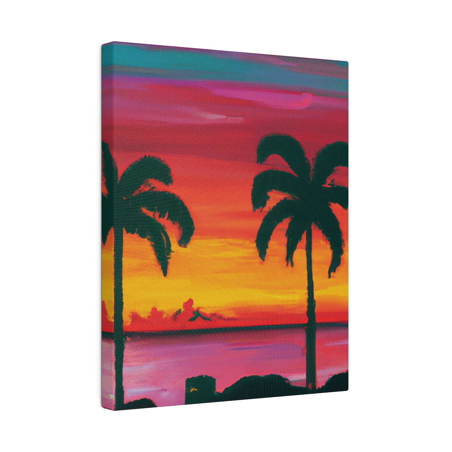 3275A - Miami Beach Sunset Painting Print | Miami | Beach | Sunset | Poster | Home Decor | Wall Art | Canvas