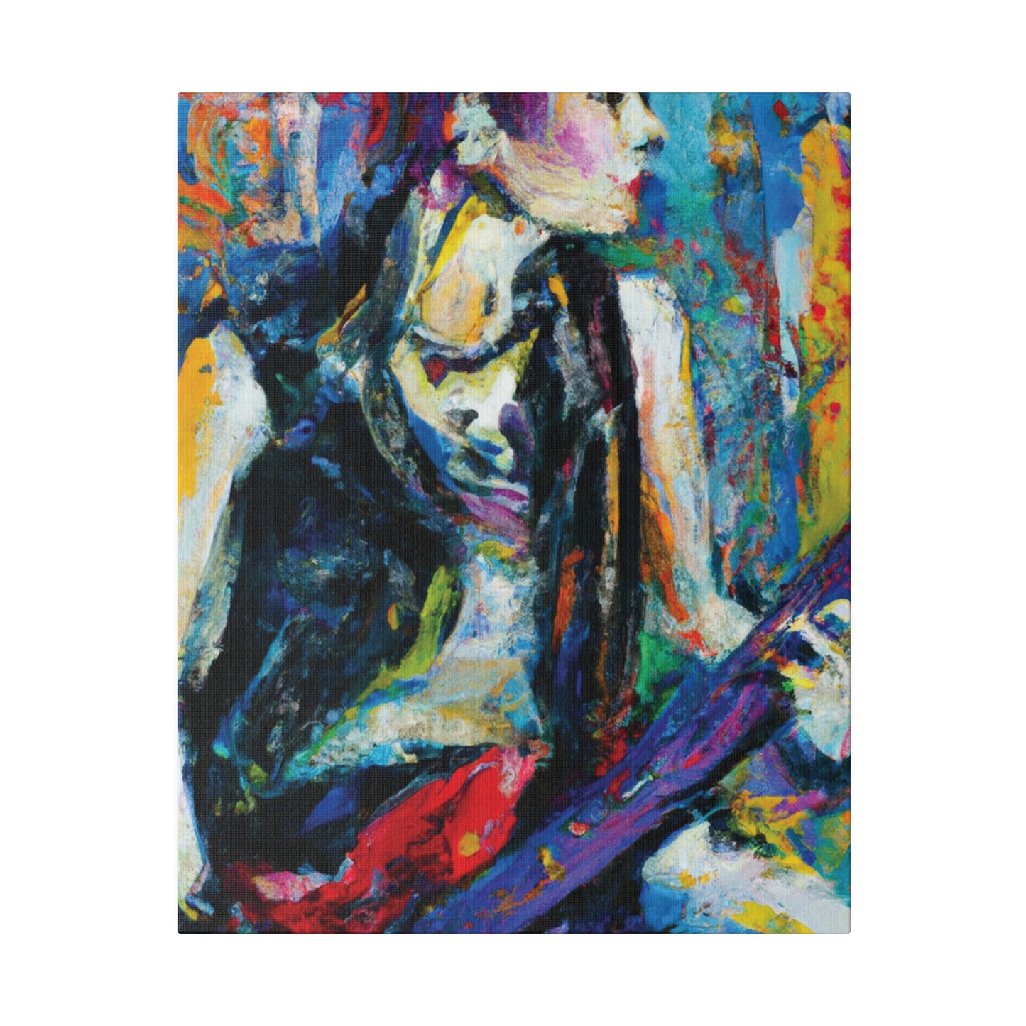 344U - Rockstar Oil Painting Style Print | Poster | Home Decor | Wall Art | Music Art | Canvas