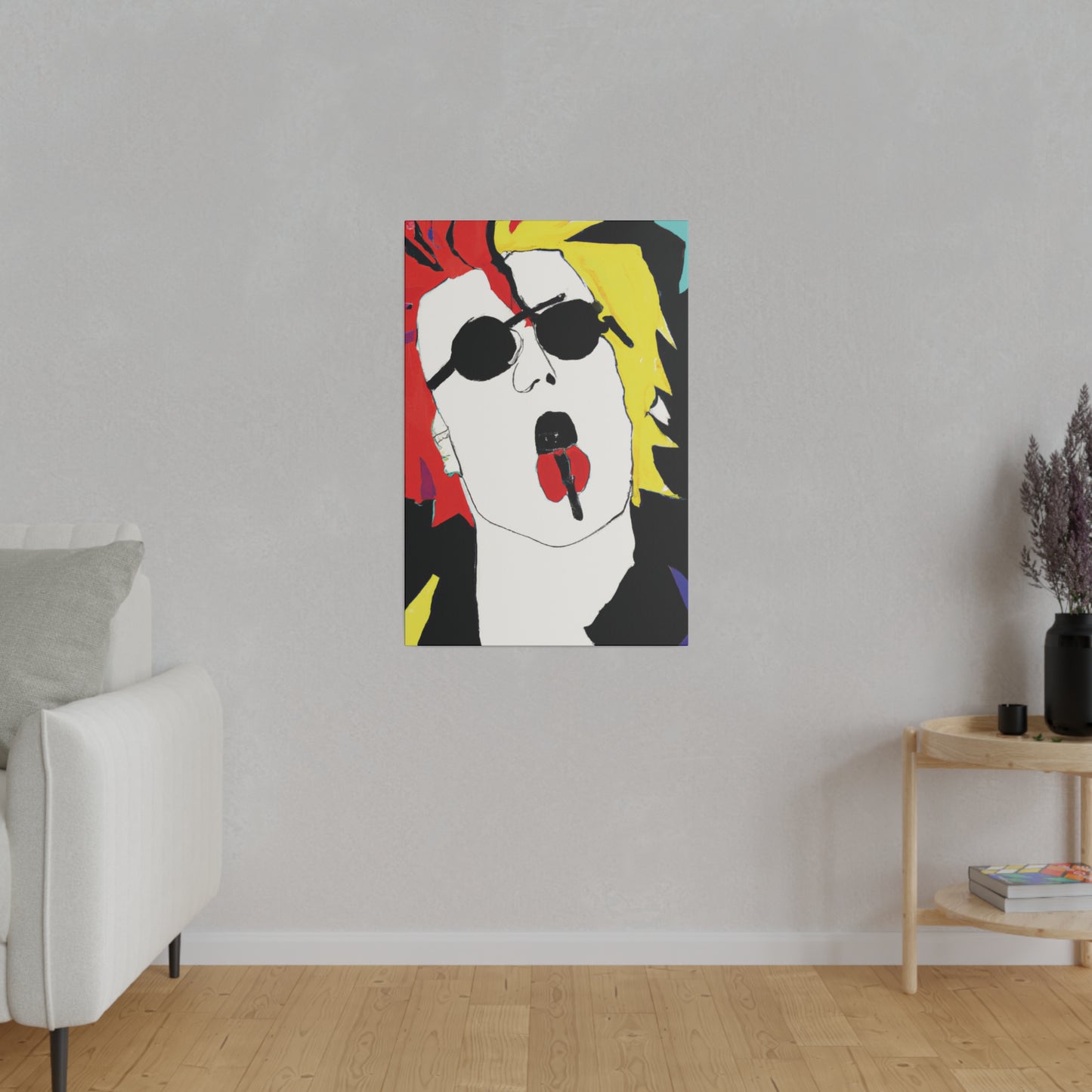 8372R - Rockstar Painting Print | Face | Abstract | Poster | Home Decor | Wall Art | Music Art | Canvas