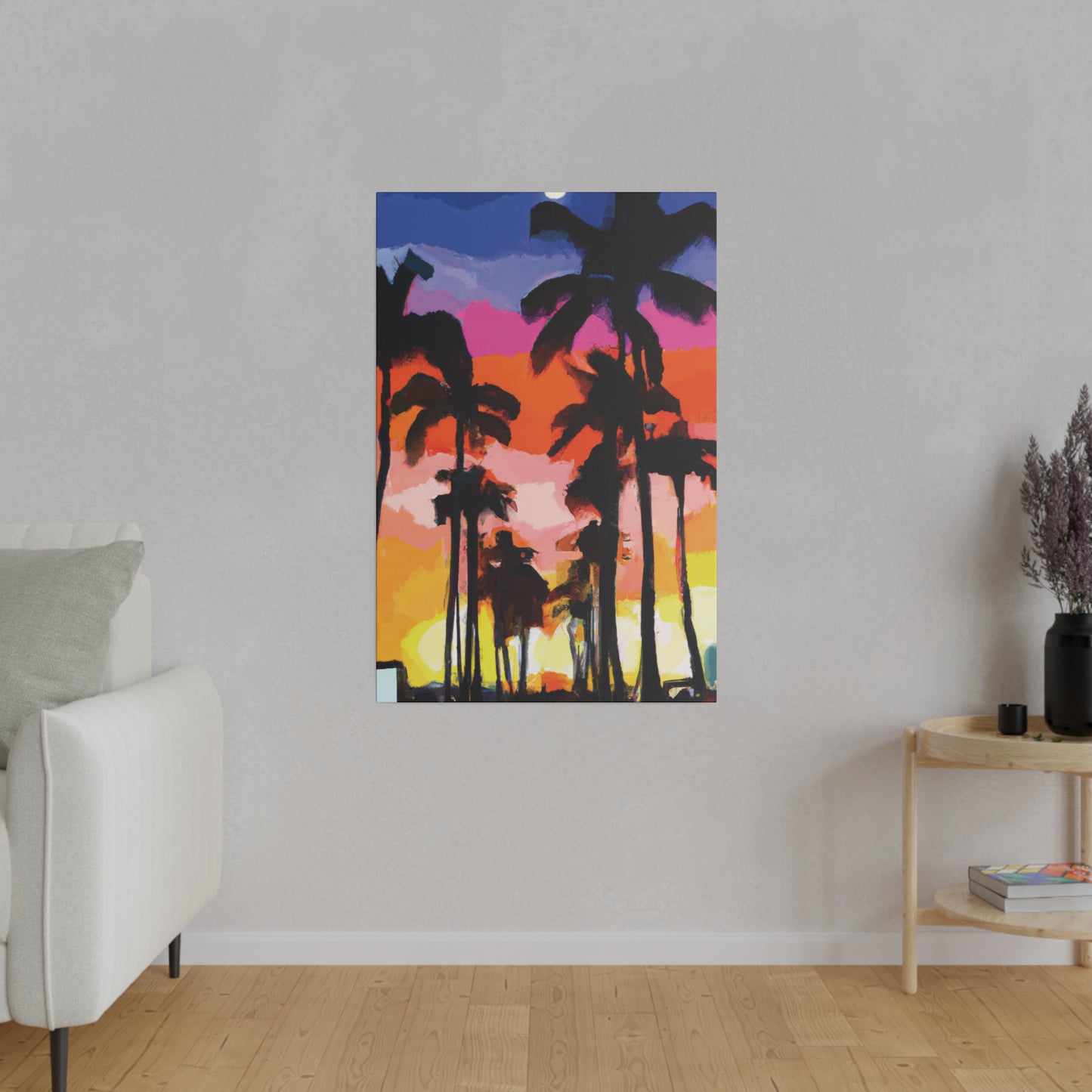 5857E - Miami Beach Sunset Painting Print | Miami | Beach | Sunset | Poster | Home Decor | Wall Art | Canvas