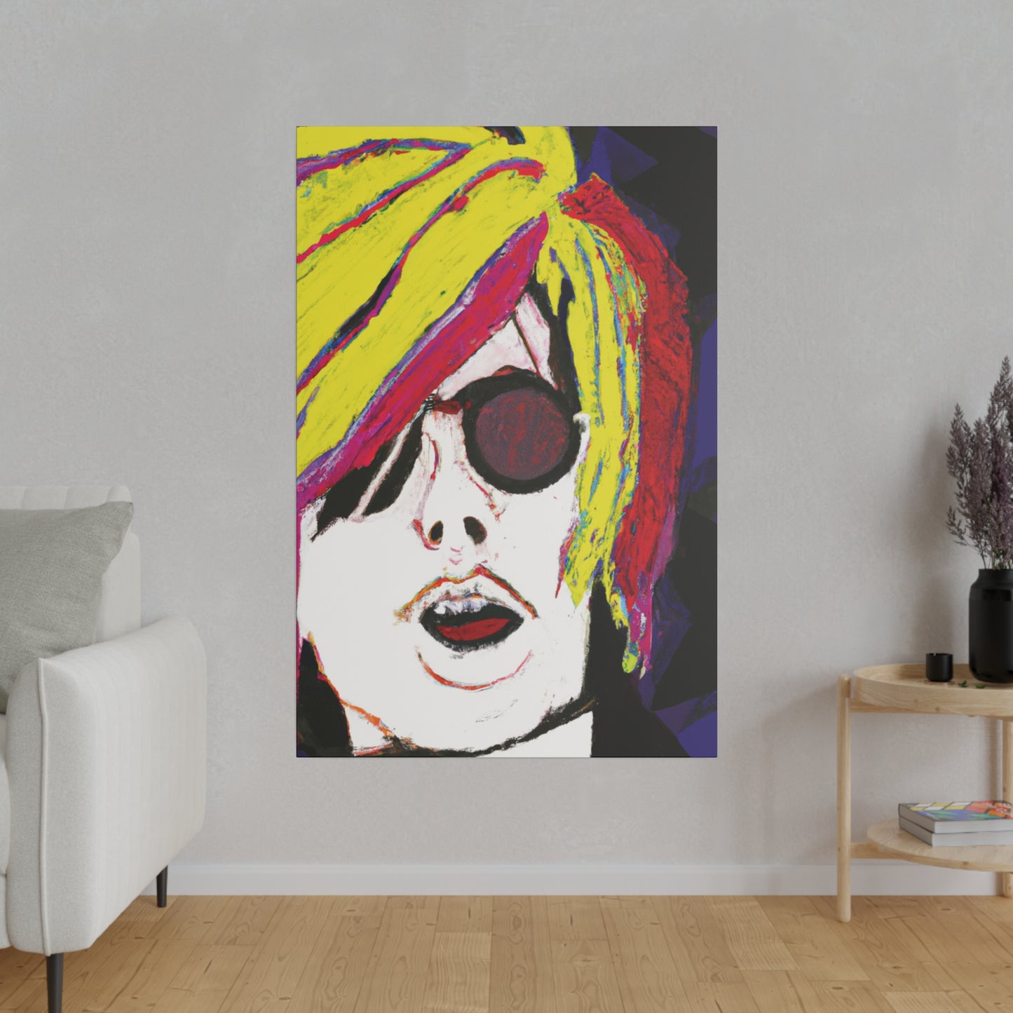 1273Y - Rockstar Painting Print | Face | Abstract | Poster | Home Decor | Wall Art | Music Art | Canvas