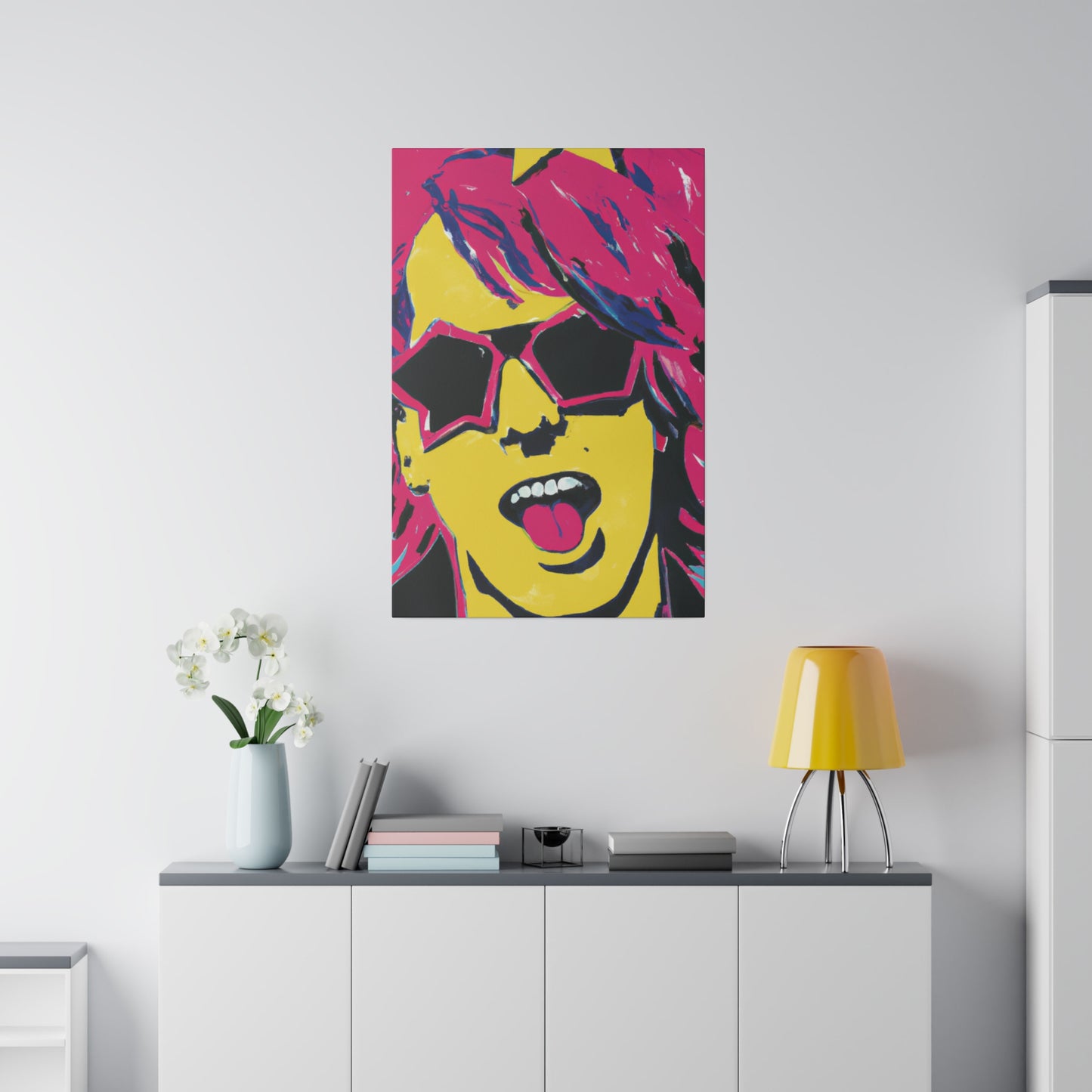 2536W - Rockstar Painting Print | Face | Abstract | Poster | Home Decor | Wall Art | Music Art | Canvas