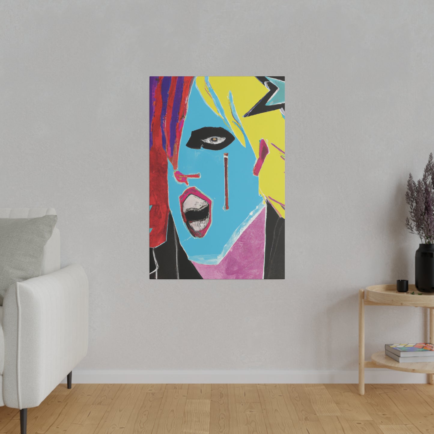 8365A - Rockstar Painting Print | Face | Abstract | Poster | Home Decor | Wall Art | Music Art | Canvas