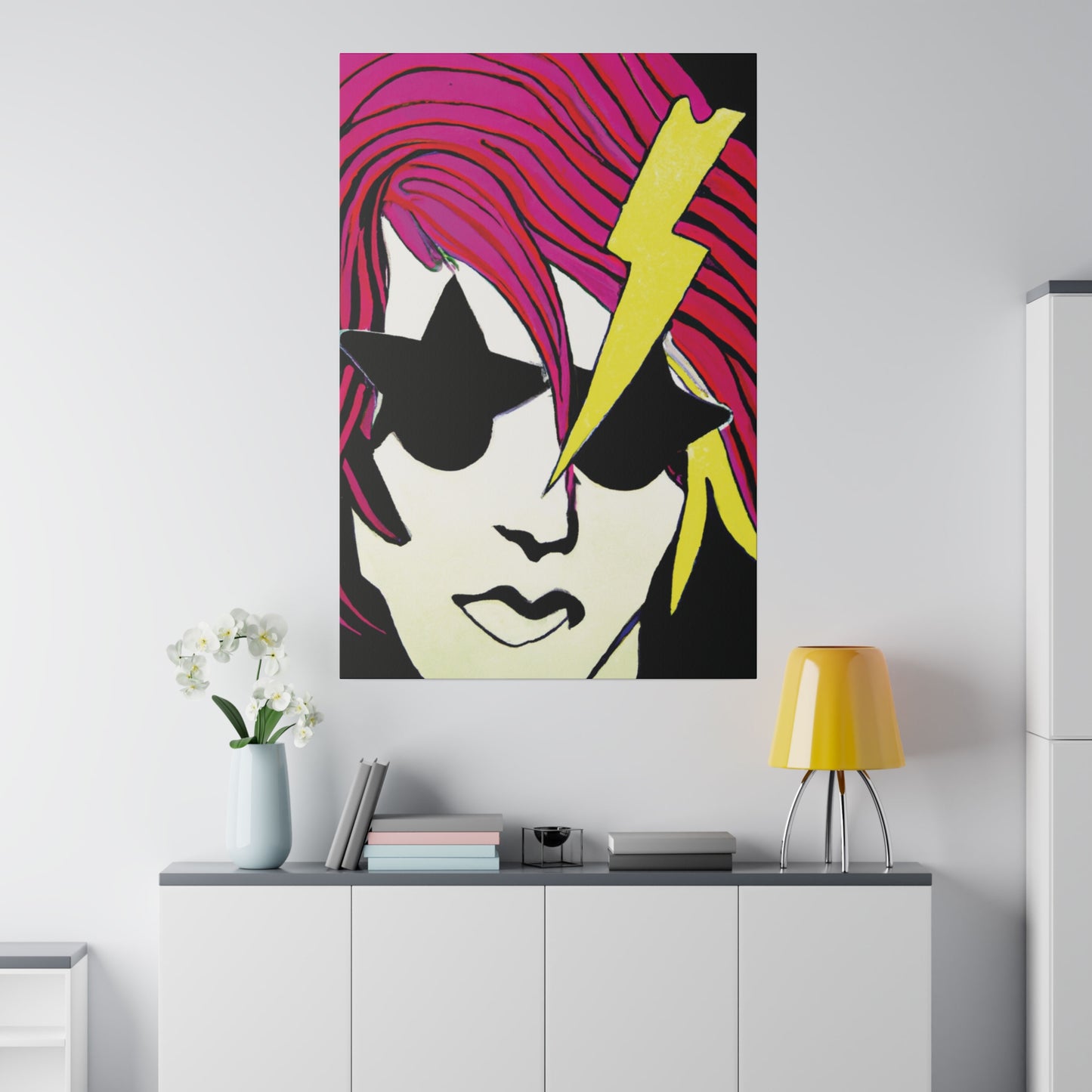 9087G - Rockstar Painting Print | Face | Abstract | Poster | Home Decor | Wall Art | Music Art | Canvas