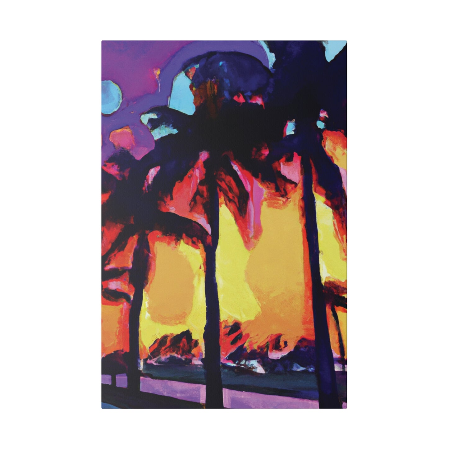 7278A - Miami Beach Sunset Painting Print | Miami | Beach | Sunset | Poster | Home Decor | Wall Art | Canvas