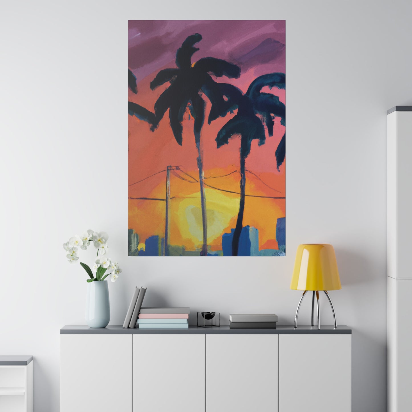 2524F - Miami Beach Sunset Painting Print | Miami | Beach | Sunset | Poster | Home Decor | Wall Art | Canvas