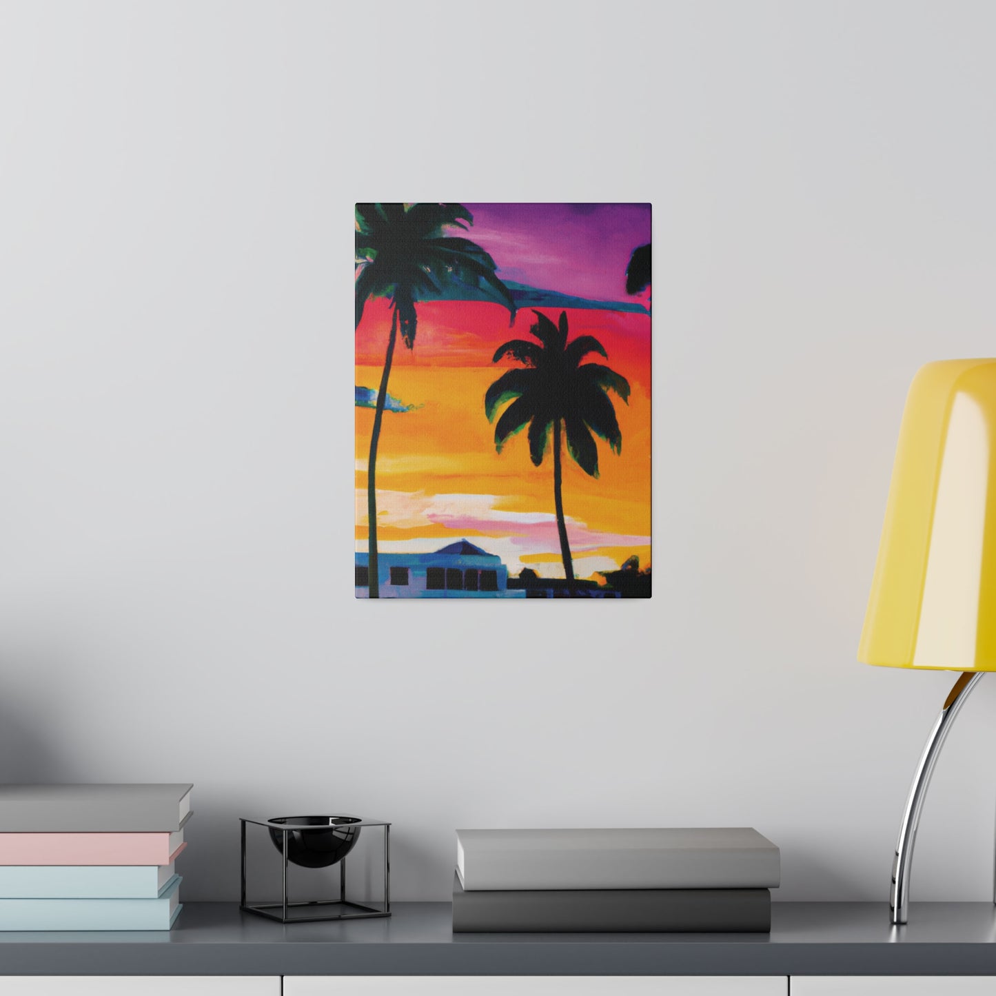 7785F - Miami Beach Sunset Painting Print | Miami | Beach | Sunset | Poster | Home Decor | Wall Art | Canvas